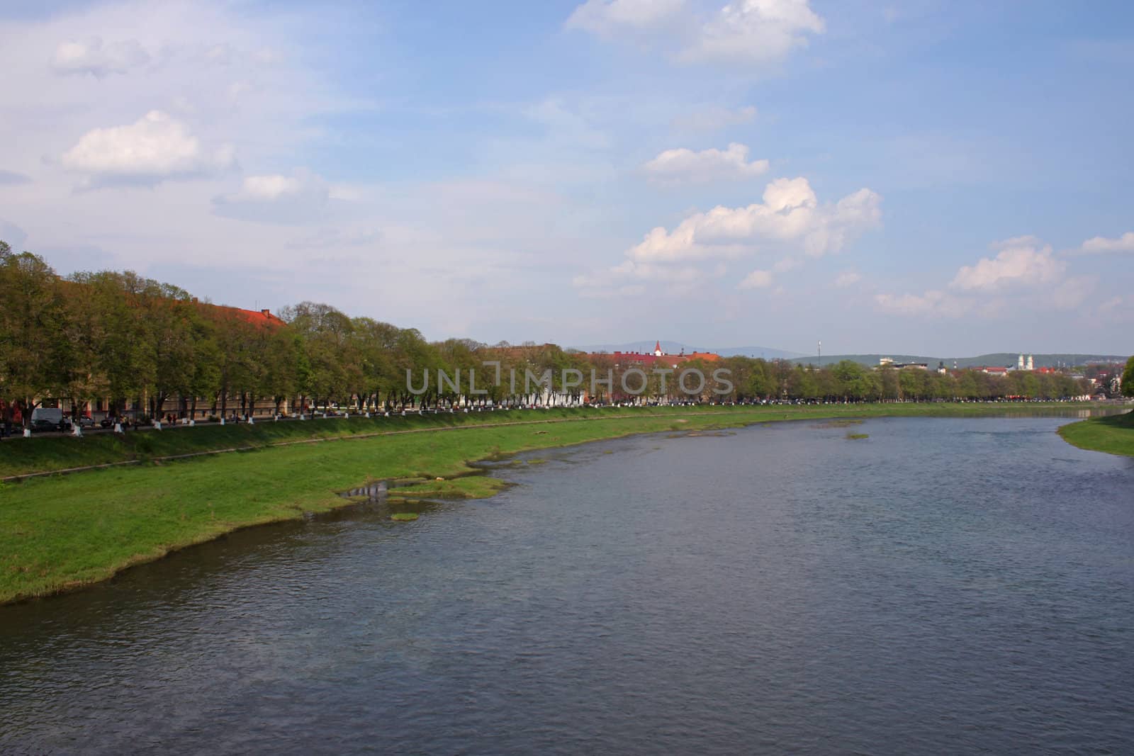 sight of Uzhgorod city from Uzh river