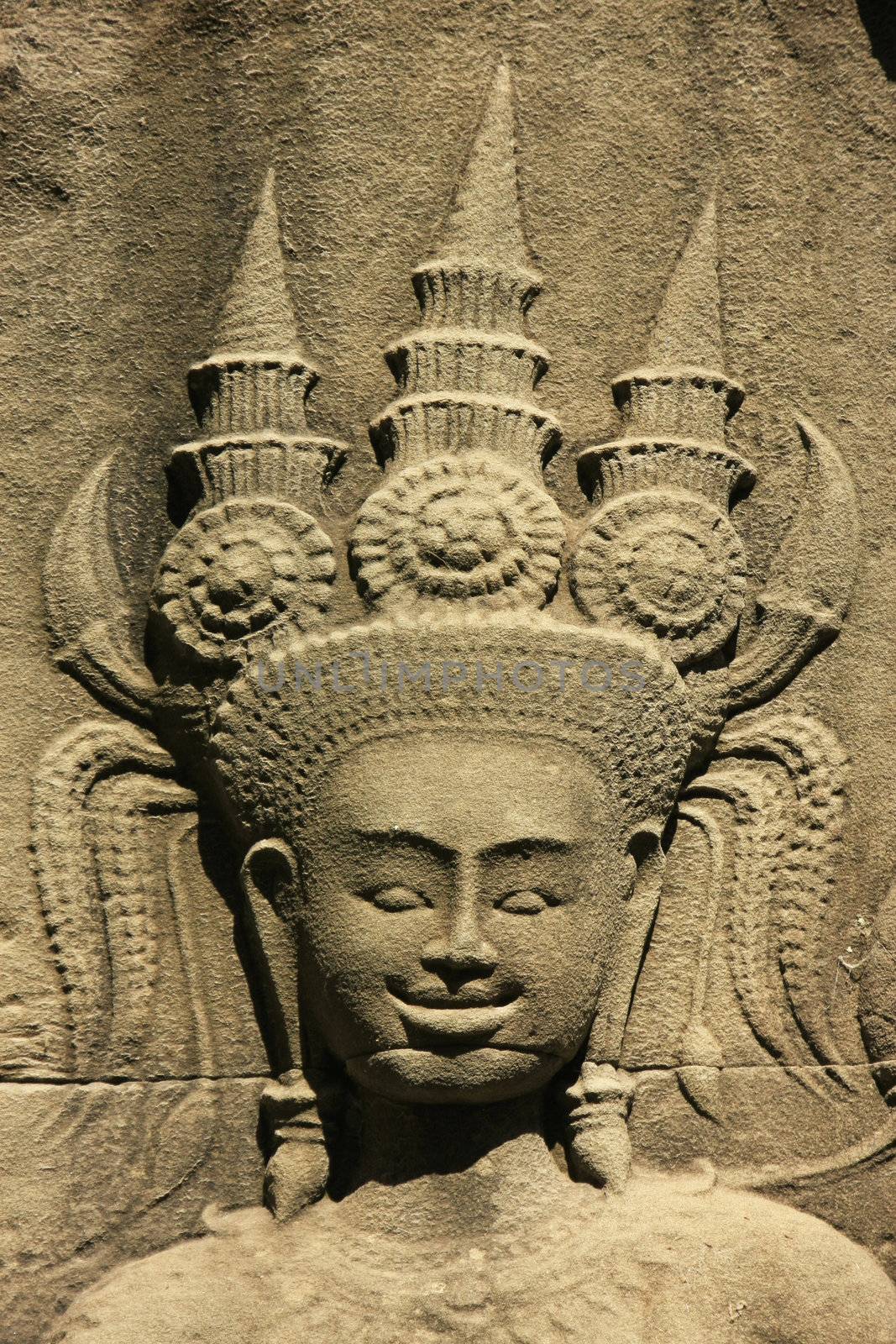 Wall bar-relief, Chau Say Tevoda temple, Angkor area, Siem Reap, Cambodia