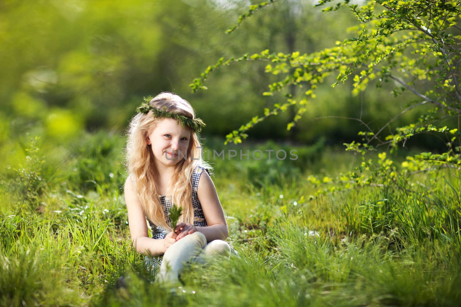 girl in the park at spring