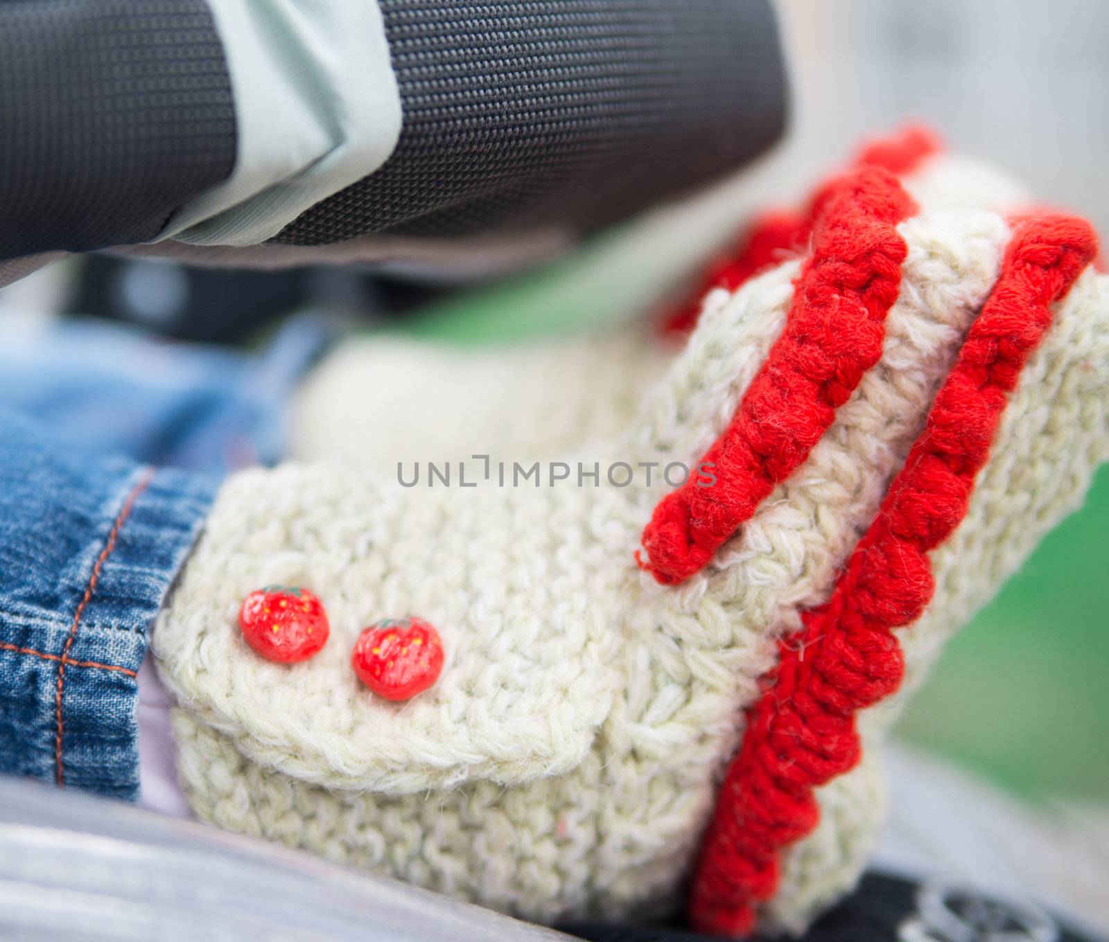 Children's feet in socks close up