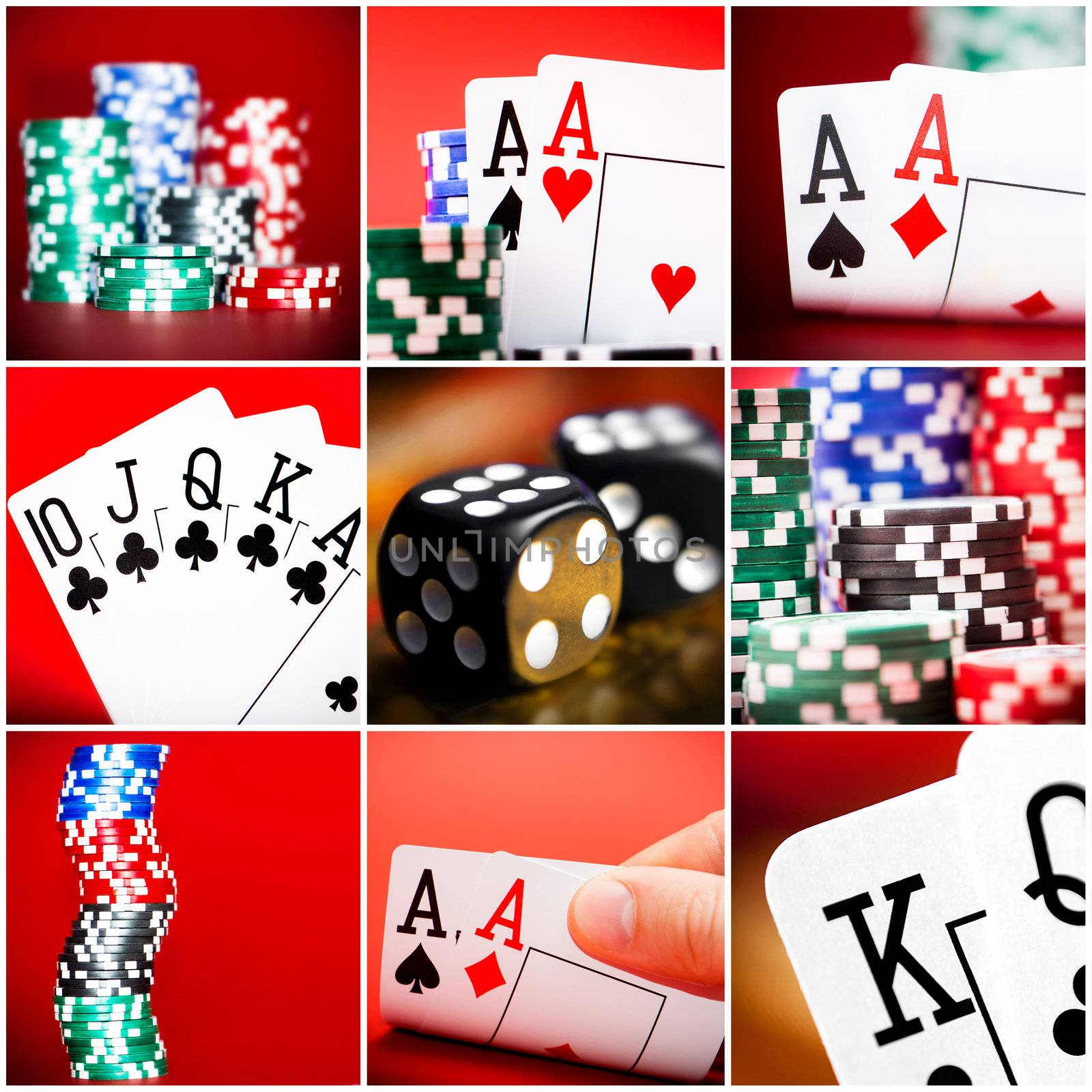 set of different actions and scenes in casino