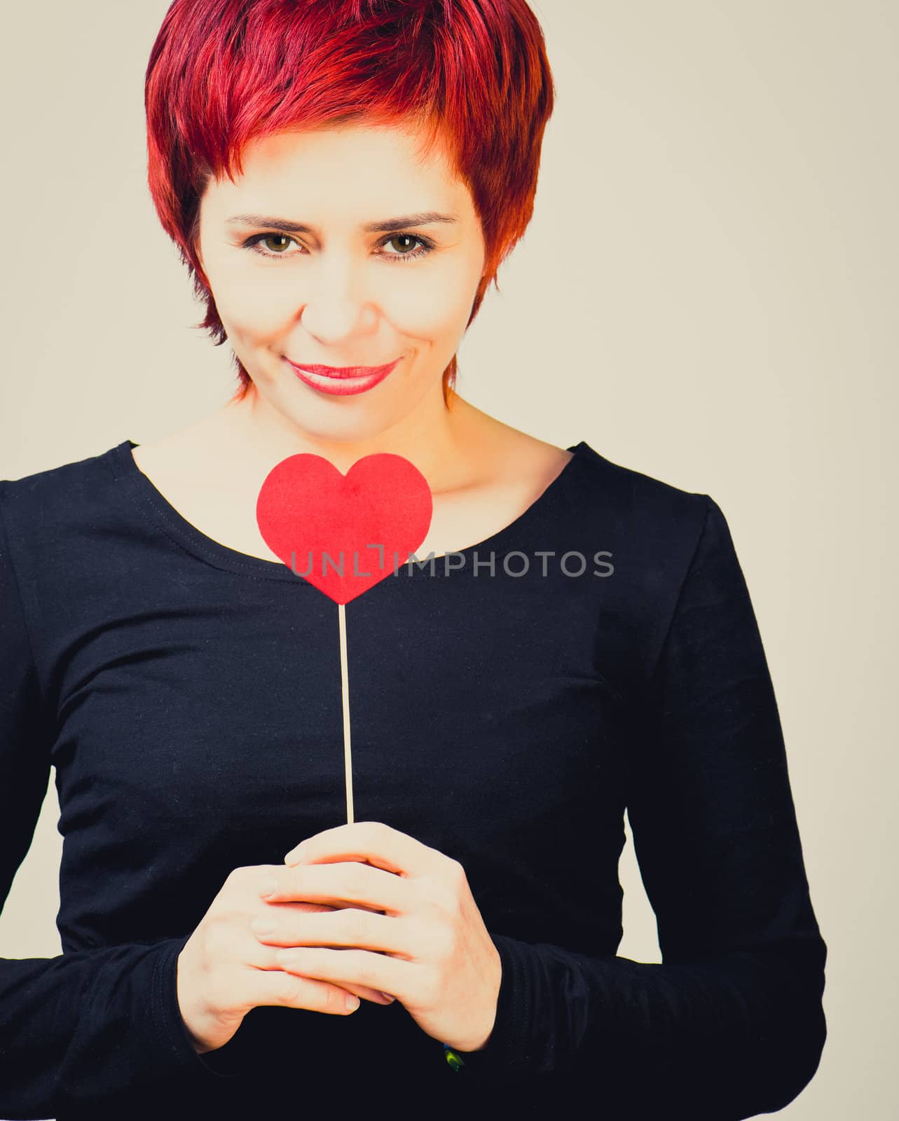 girl with paper heart by GekaSkr