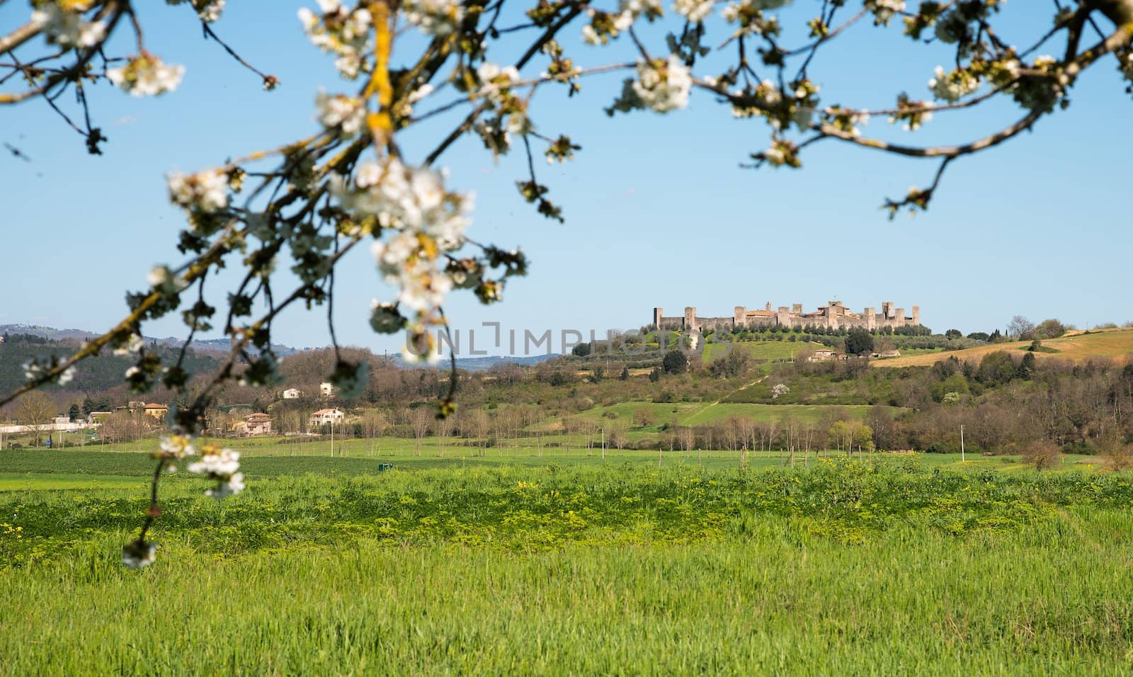A postcard from the castle of Monteriggioni in Tuscany