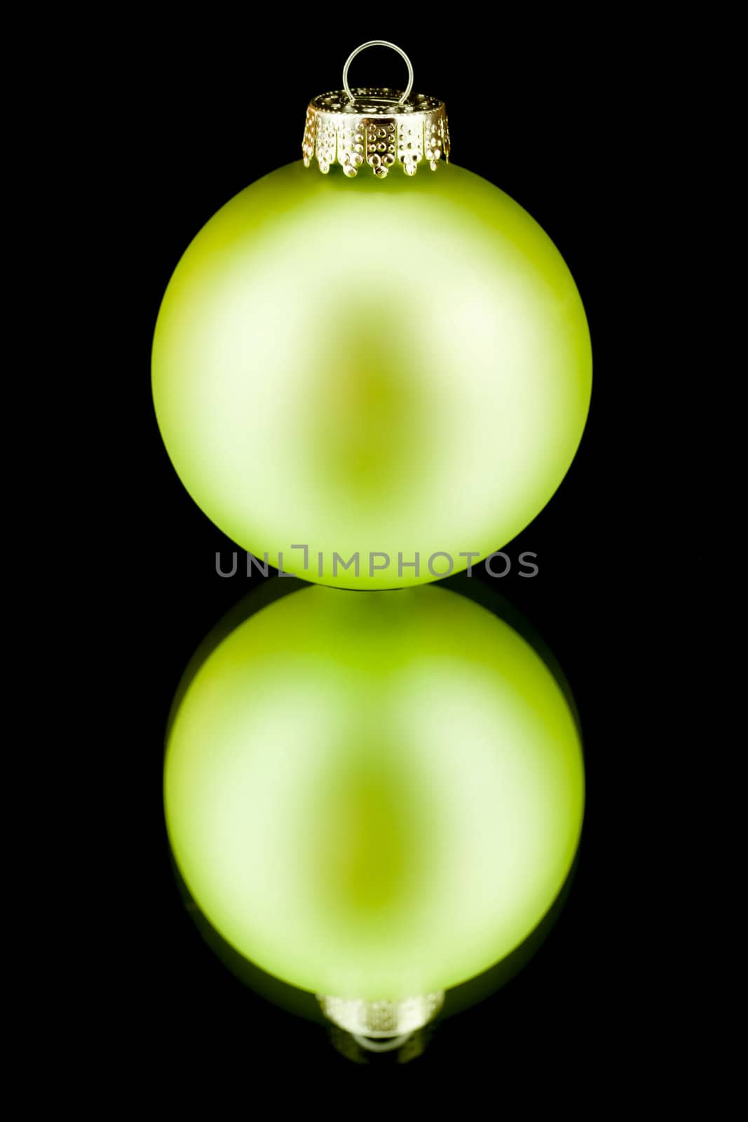 christmas decoration in Lime on black background