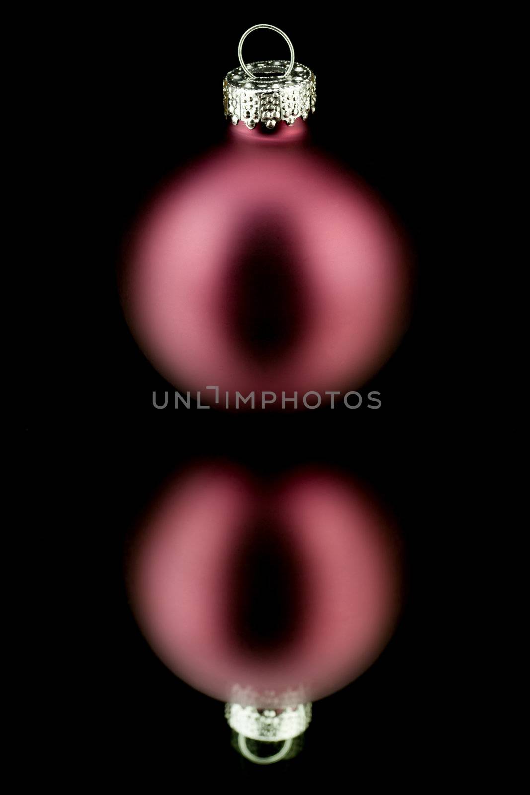christmas decoration in bordeaux red on black background