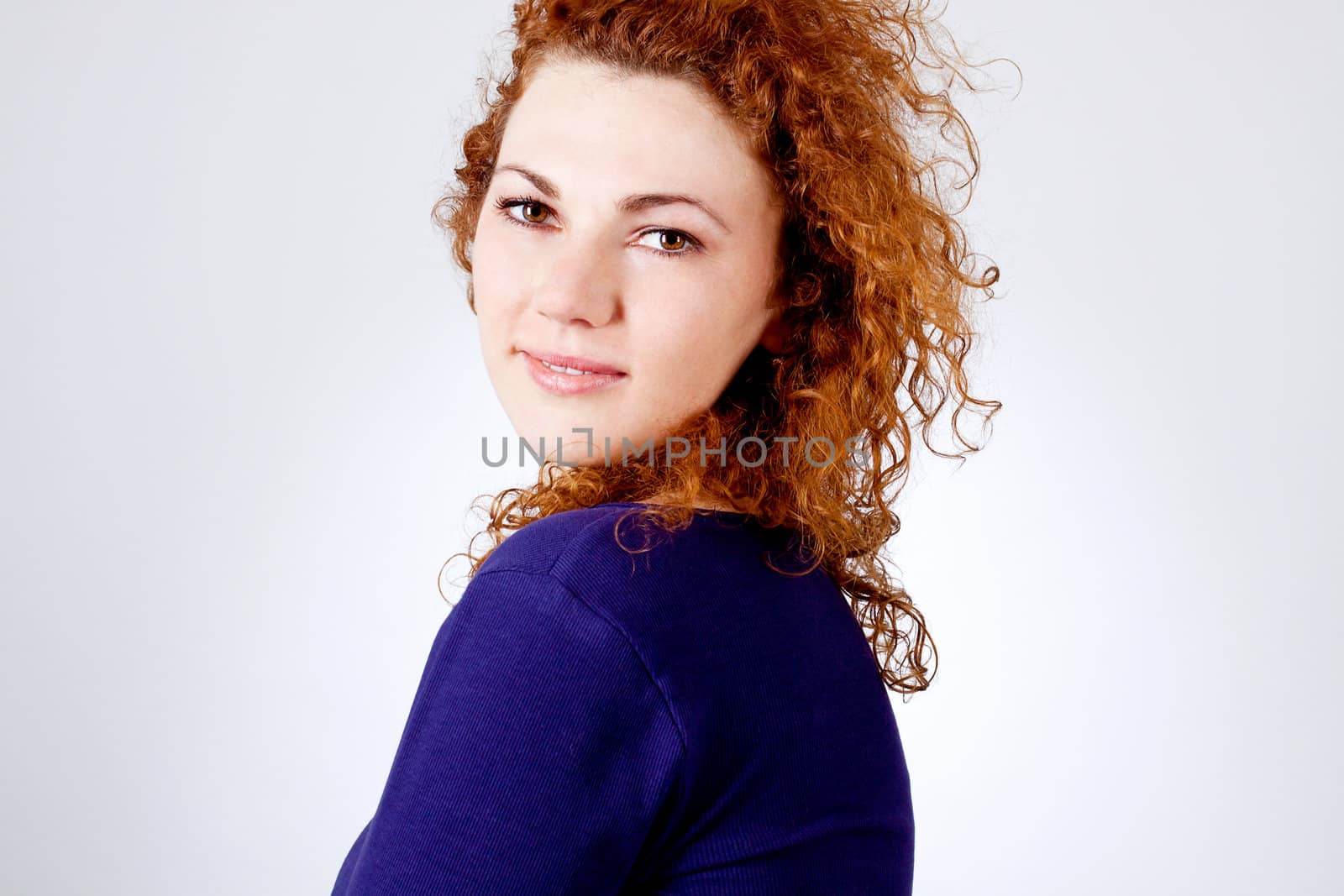 attractive young redhead woman smiling laughing emotion portrait
