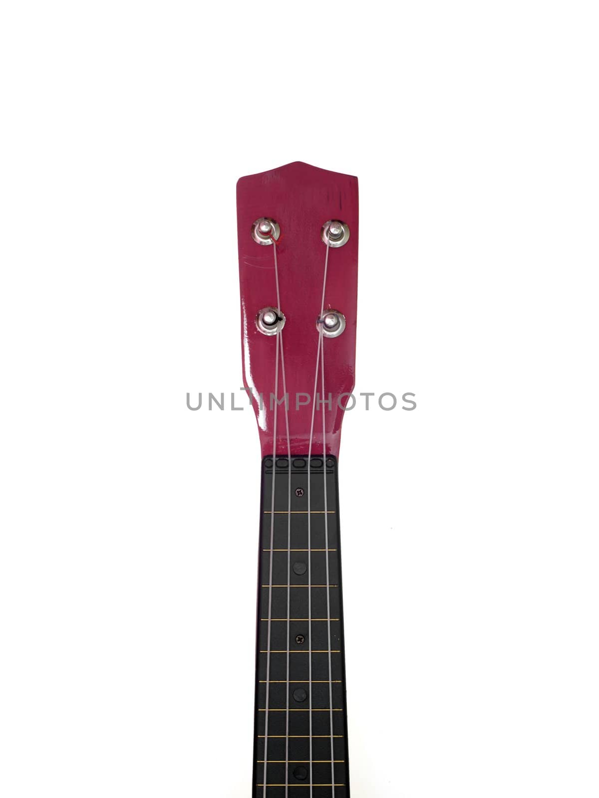 A guitar isolated against a white background