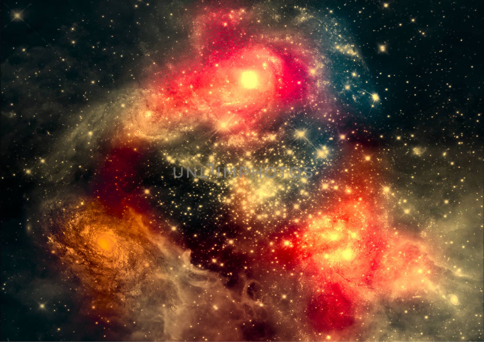 Stars of a planet and galaxy in a free space