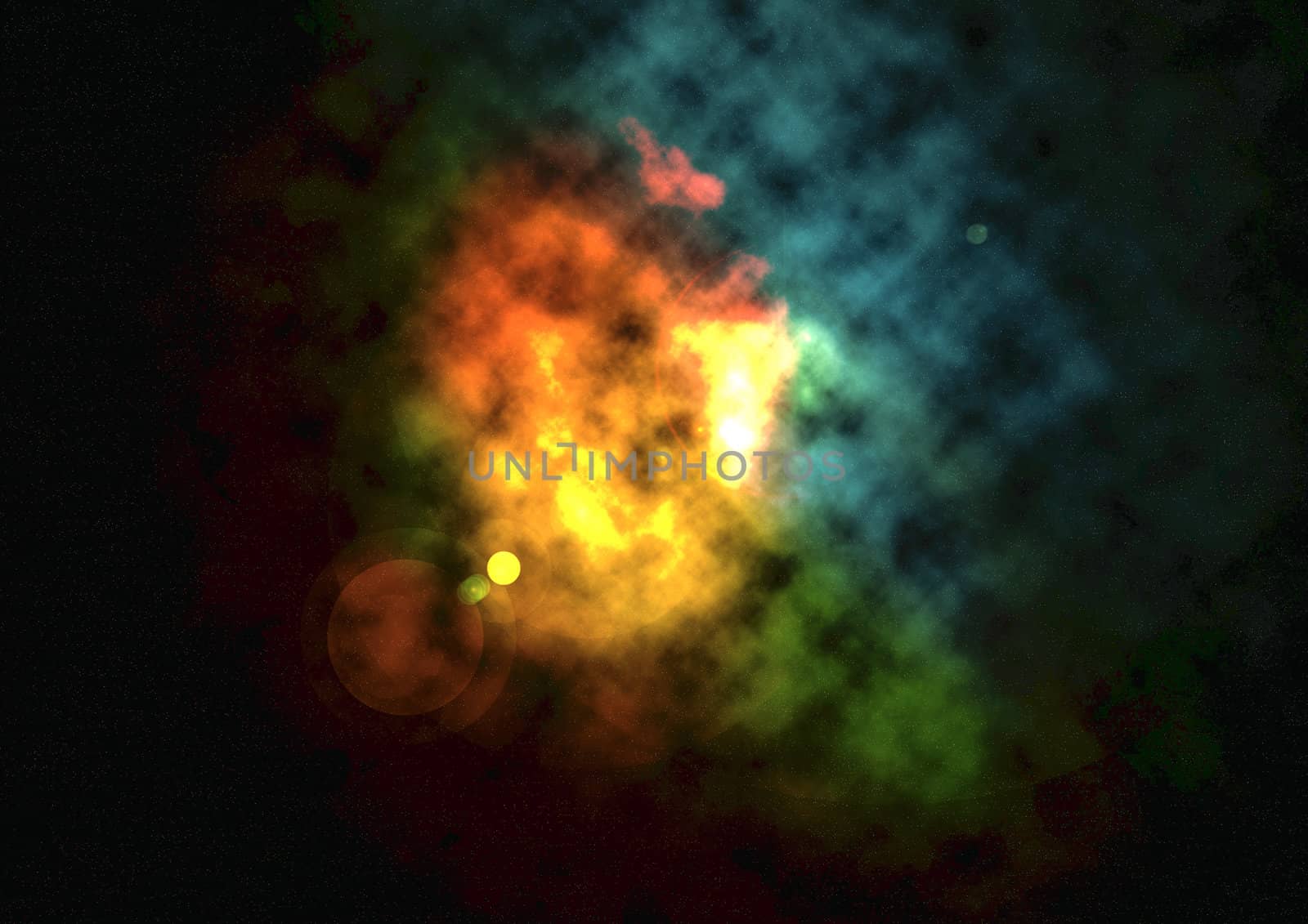 Far being shone nebula and star field against space