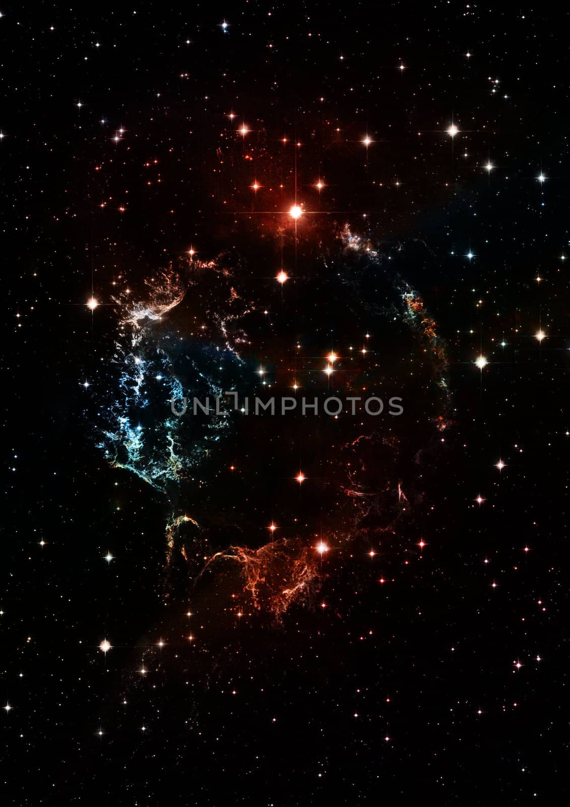 Star field in space, a nebulae and a gas congestion