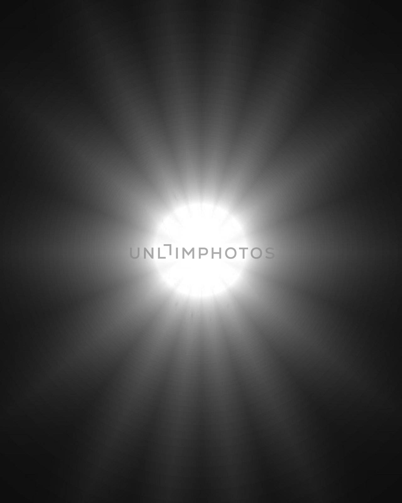 Glare and rays on a black background