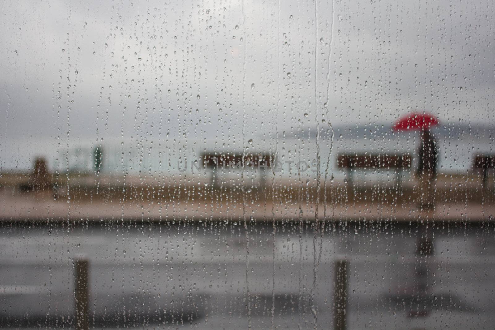 A Rainy wet day from behind a window by dwaschnig_photo