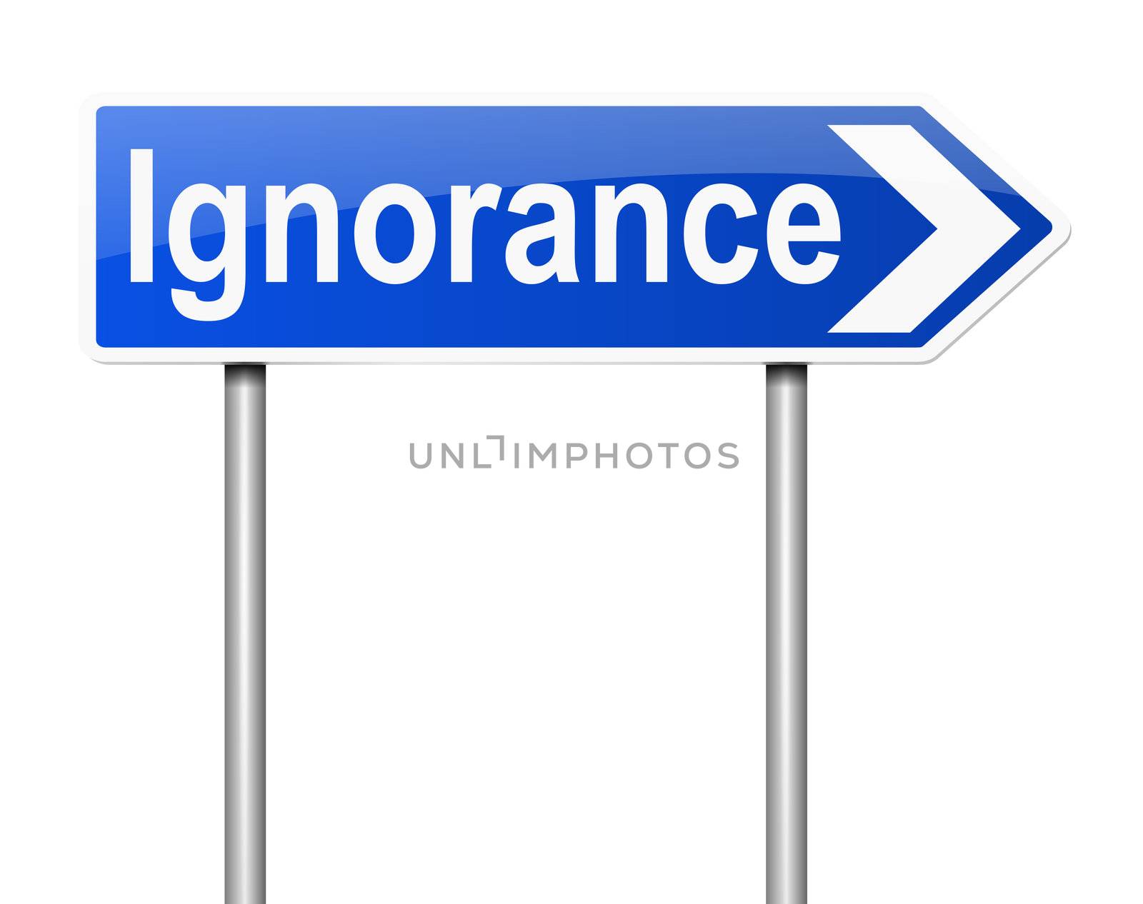 Illustration depicting a sign with an ignorance concept.