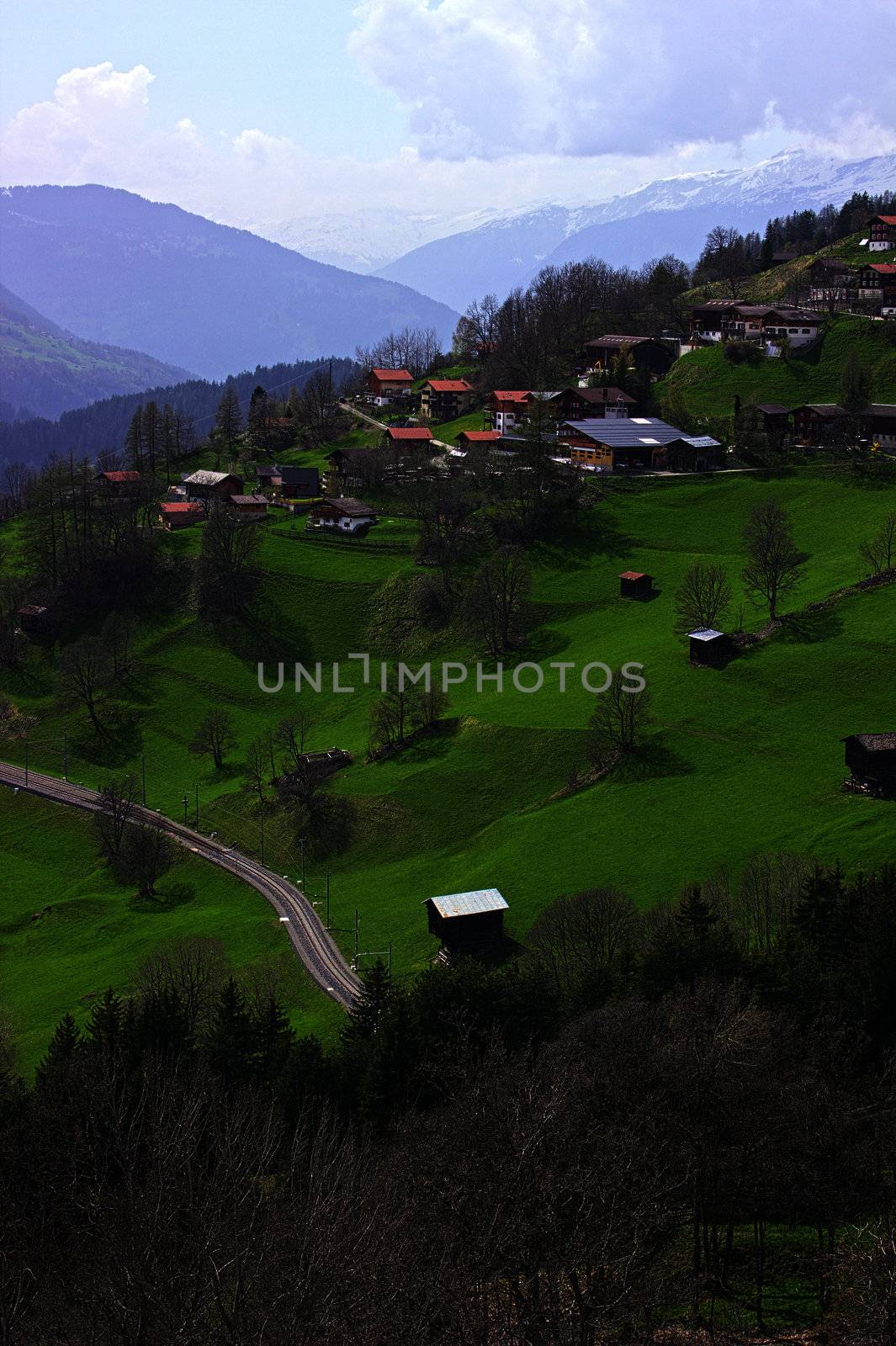 Village by the Alps. by diaboloo