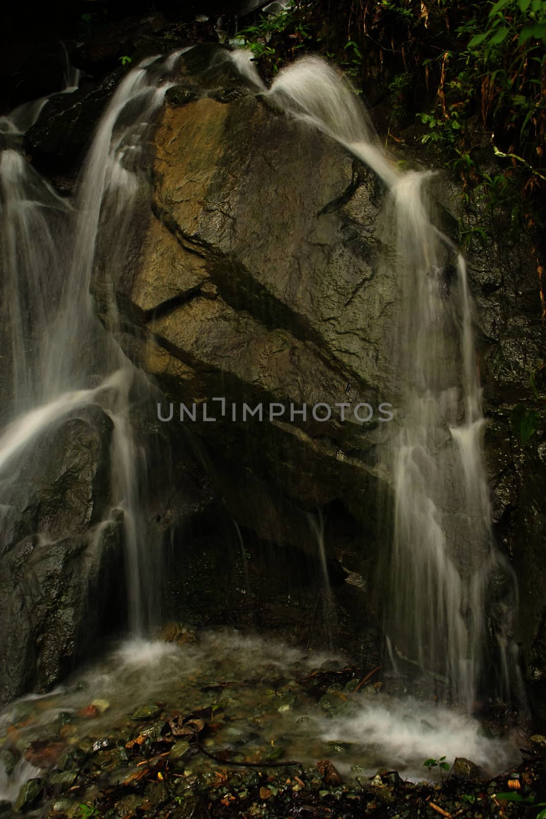 Close up of small waterfall