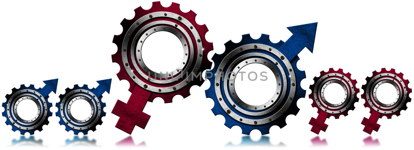 Symbol of family isolated on white background - shaped gears
