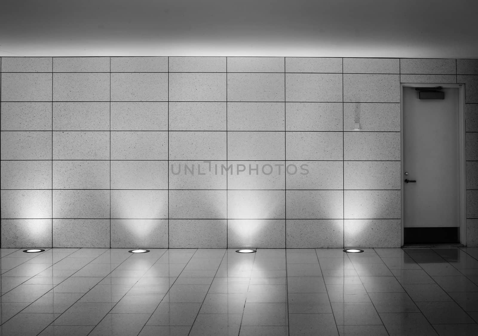 walls and door in an underground montreal metro corridor
 by aetb