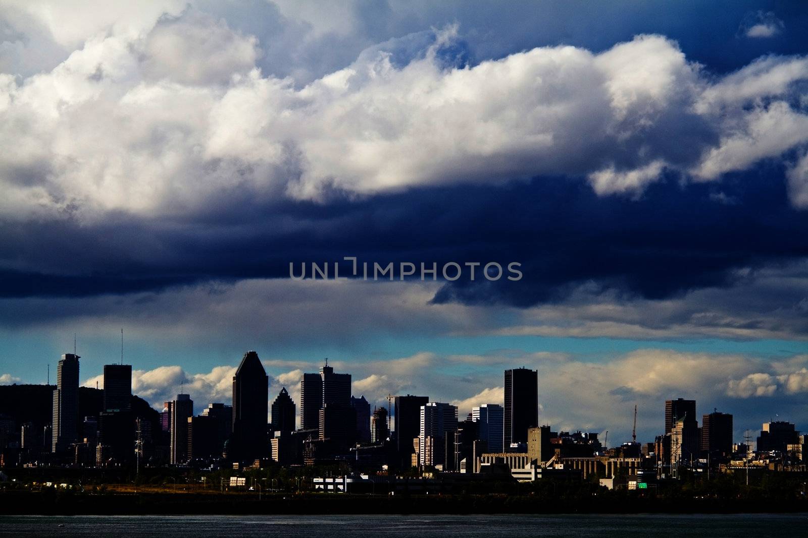 View of Montreal city just before a Storm All logo removed.
 by aetb