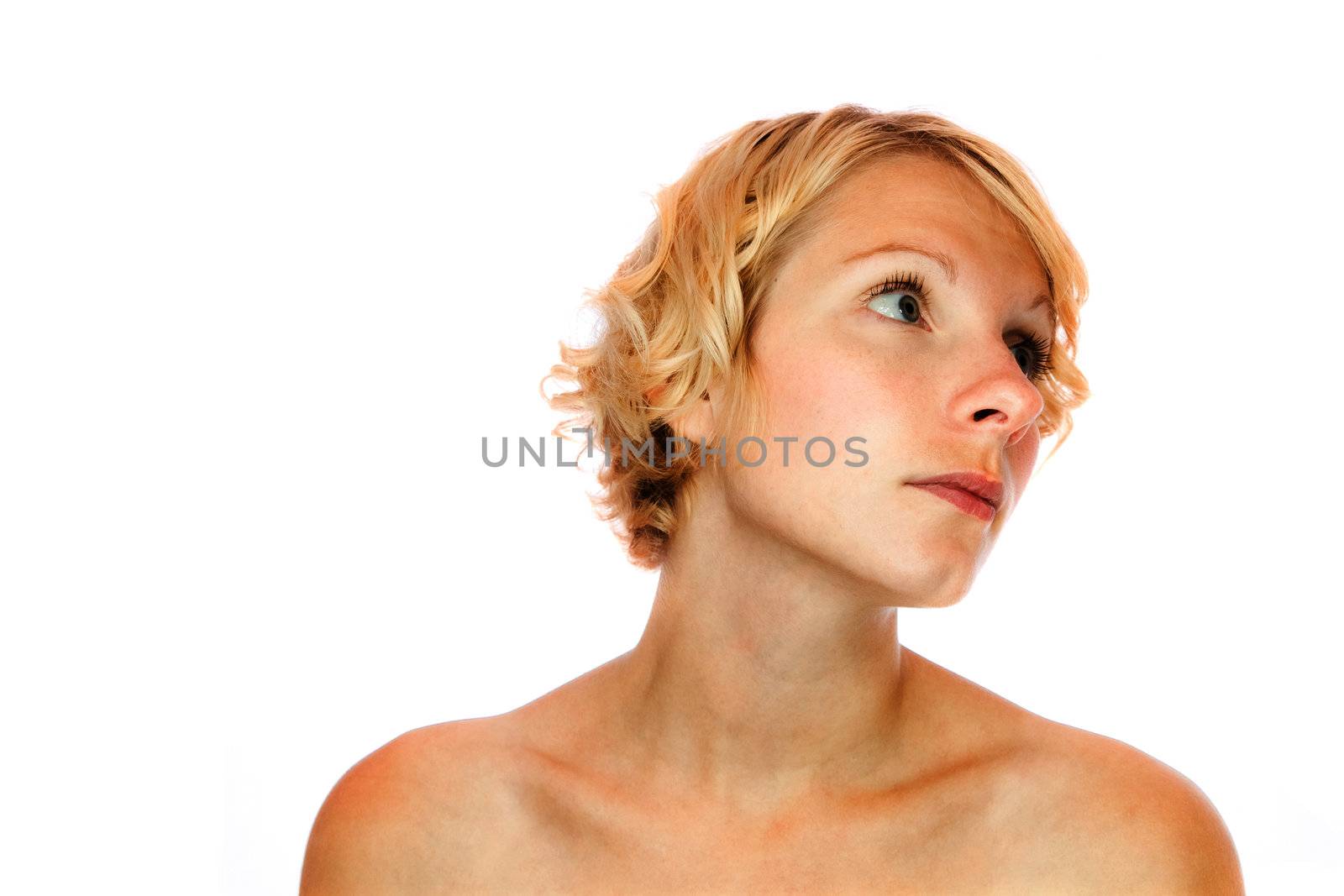 Simplicity - Young Blond Girl (isolated on white)