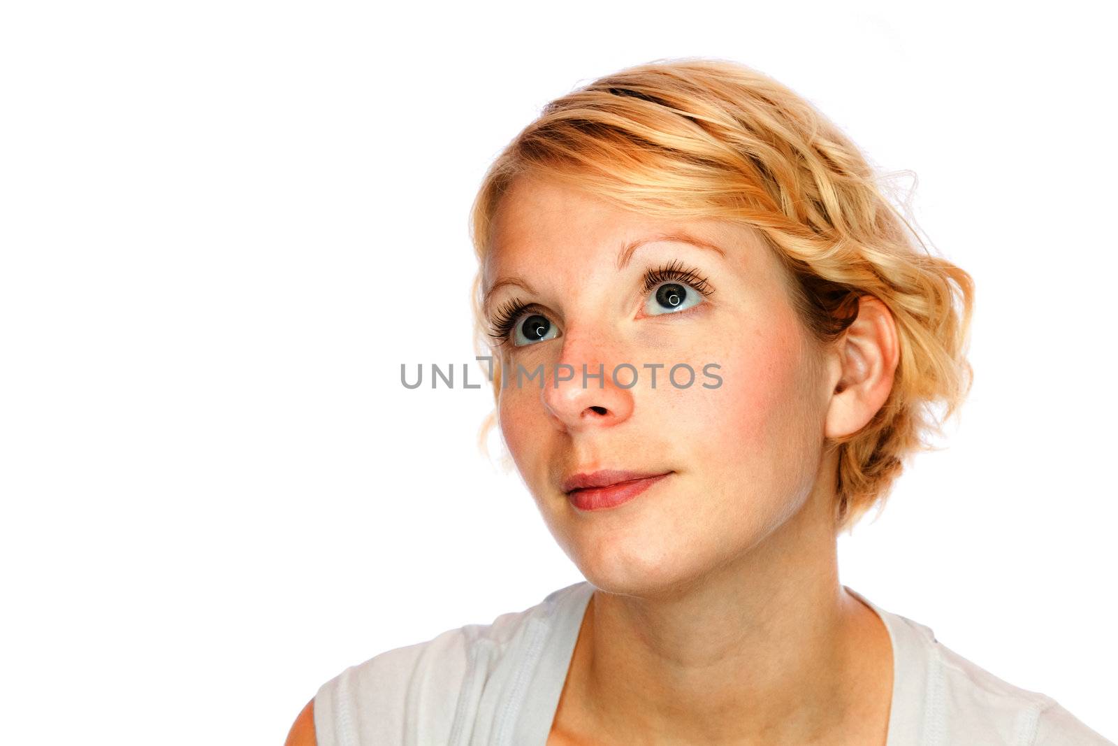 Simplicity - Young Blond Girl (isolated on white)