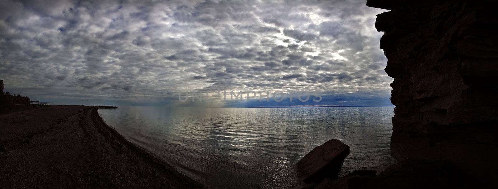 Caplan, Qc sea shore panorama of Gaspe Peninsula
 by aetb
