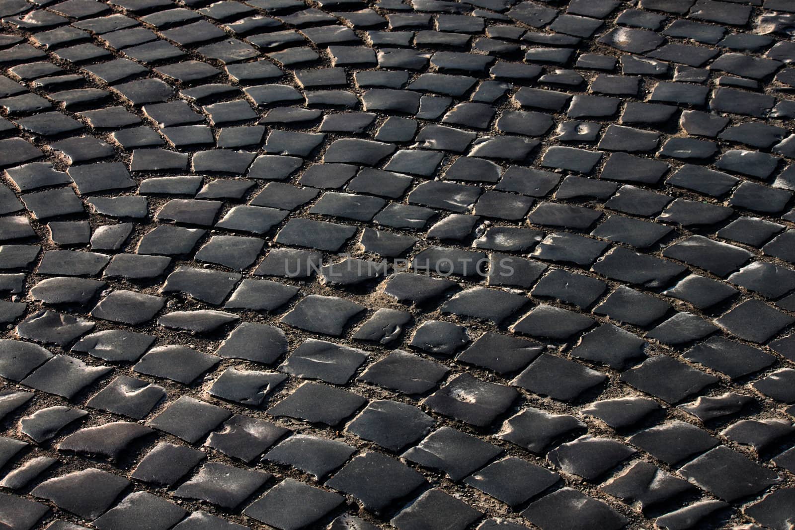 cobble stone road in Uzhgorod, Ukraine