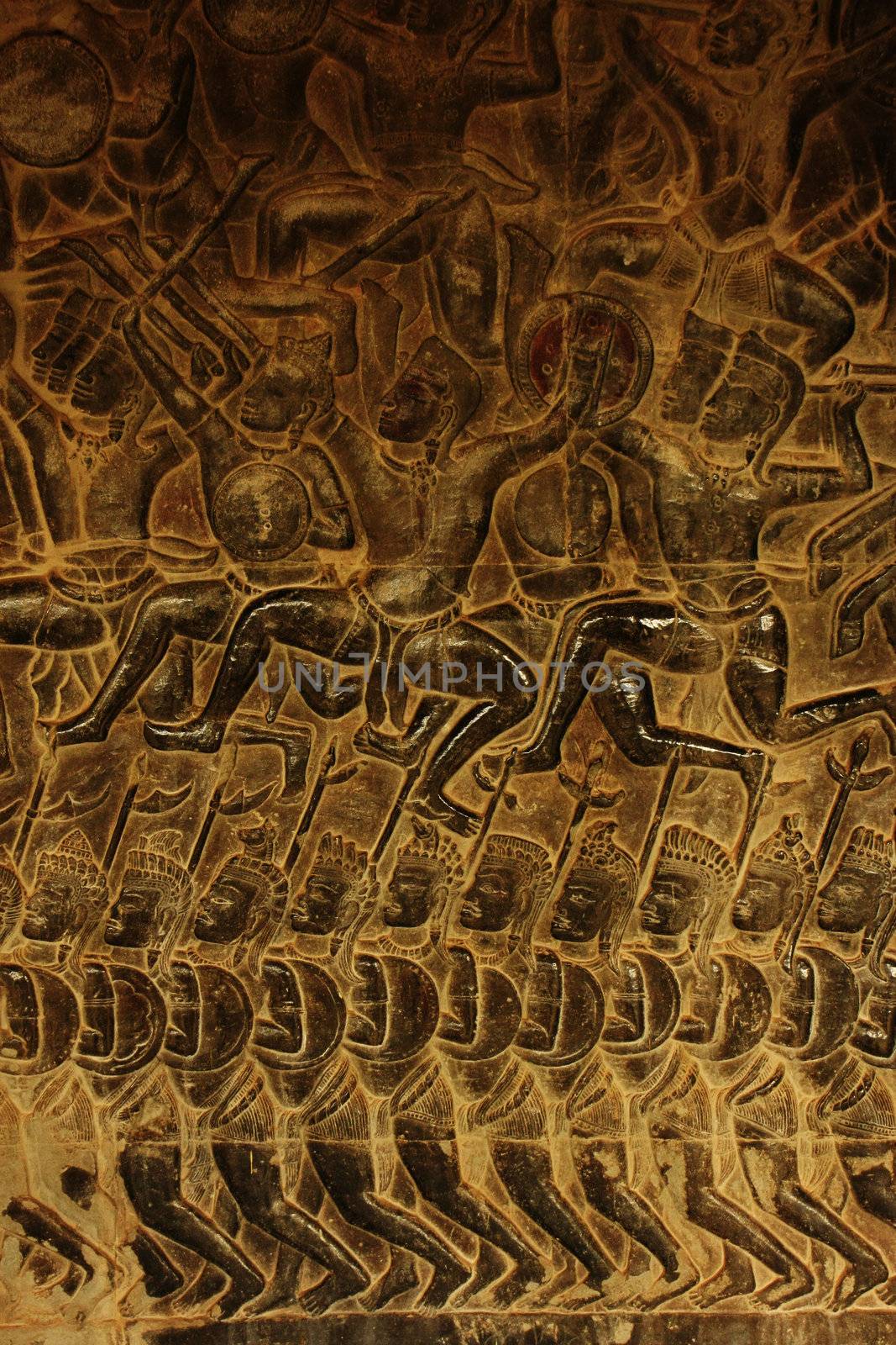 Wall bas-relief, Angkor Wat temple, Siem Reap, Cambodia