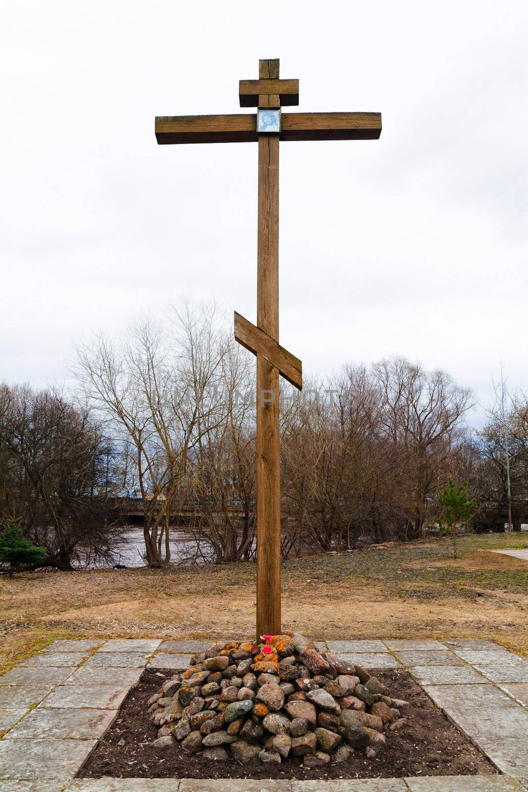 The orthodox cross in Staraya Russa, Russia.