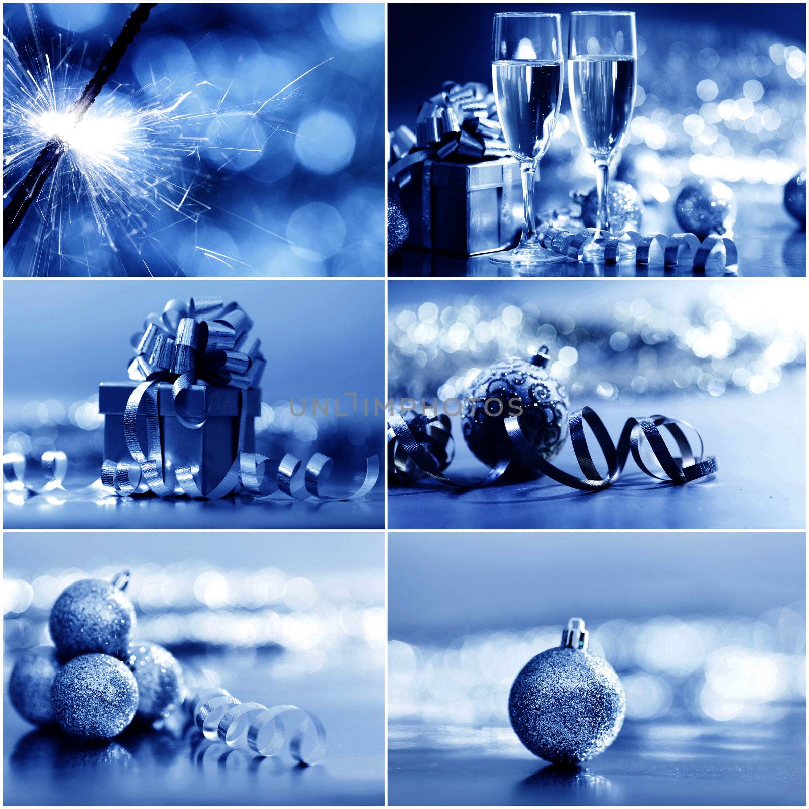 collage of silver christmas cards