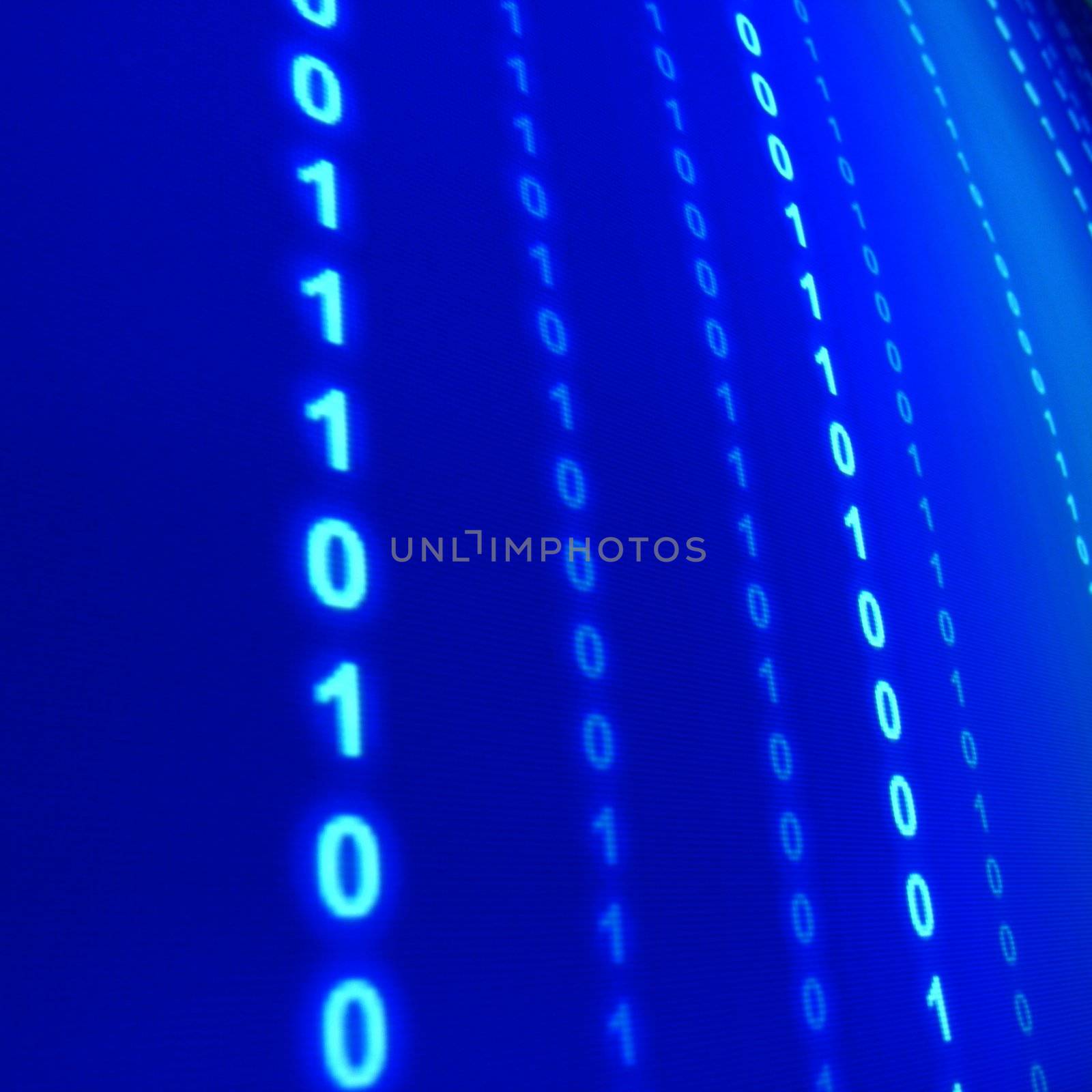 blue data space one zero blured in motion 