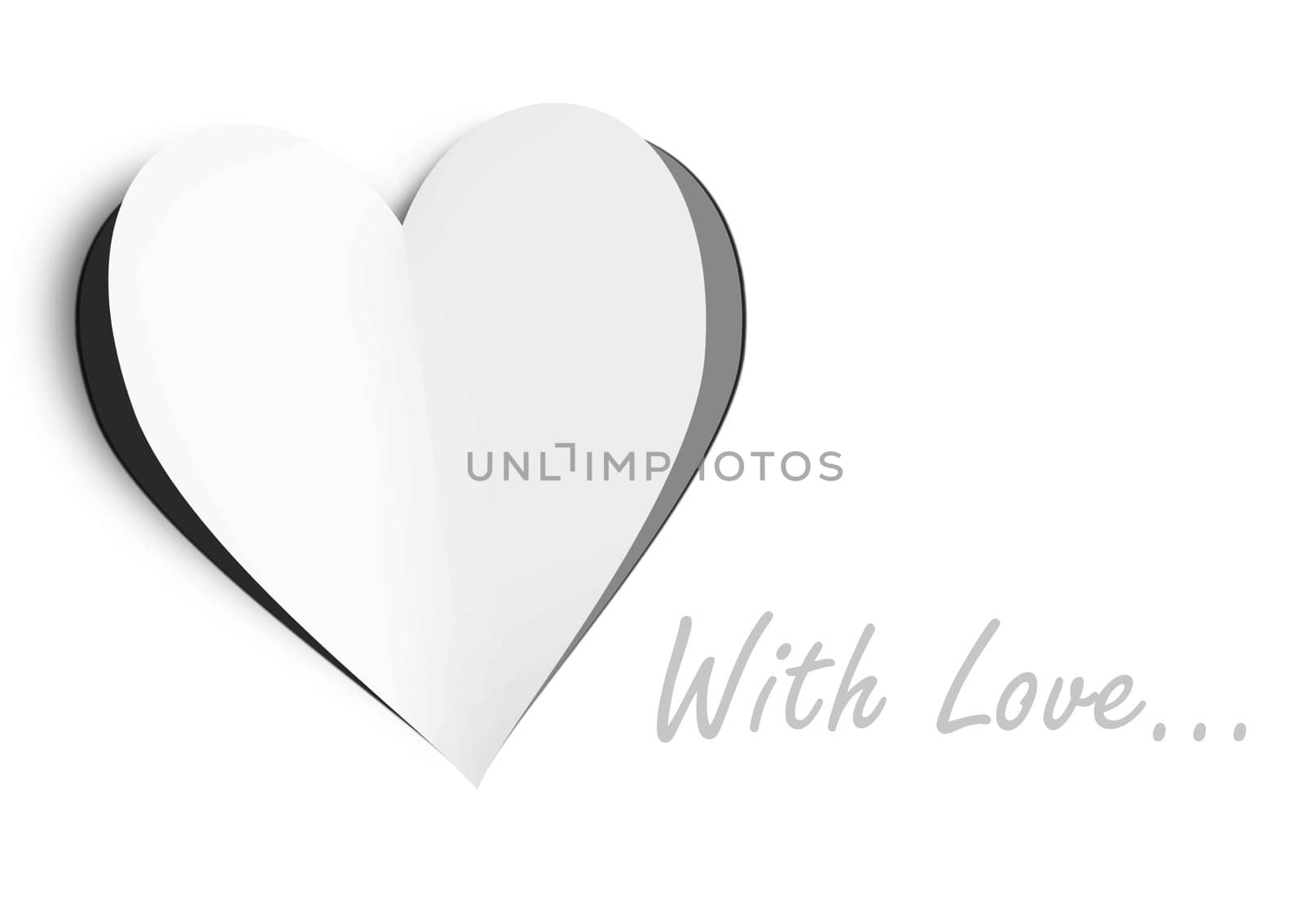 Paper heart with copy space