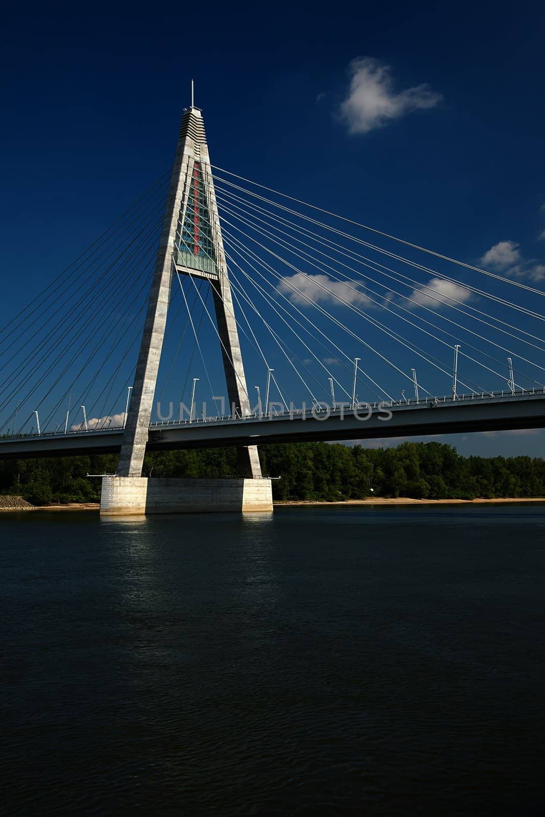 Cable-stayed bridge for a highway