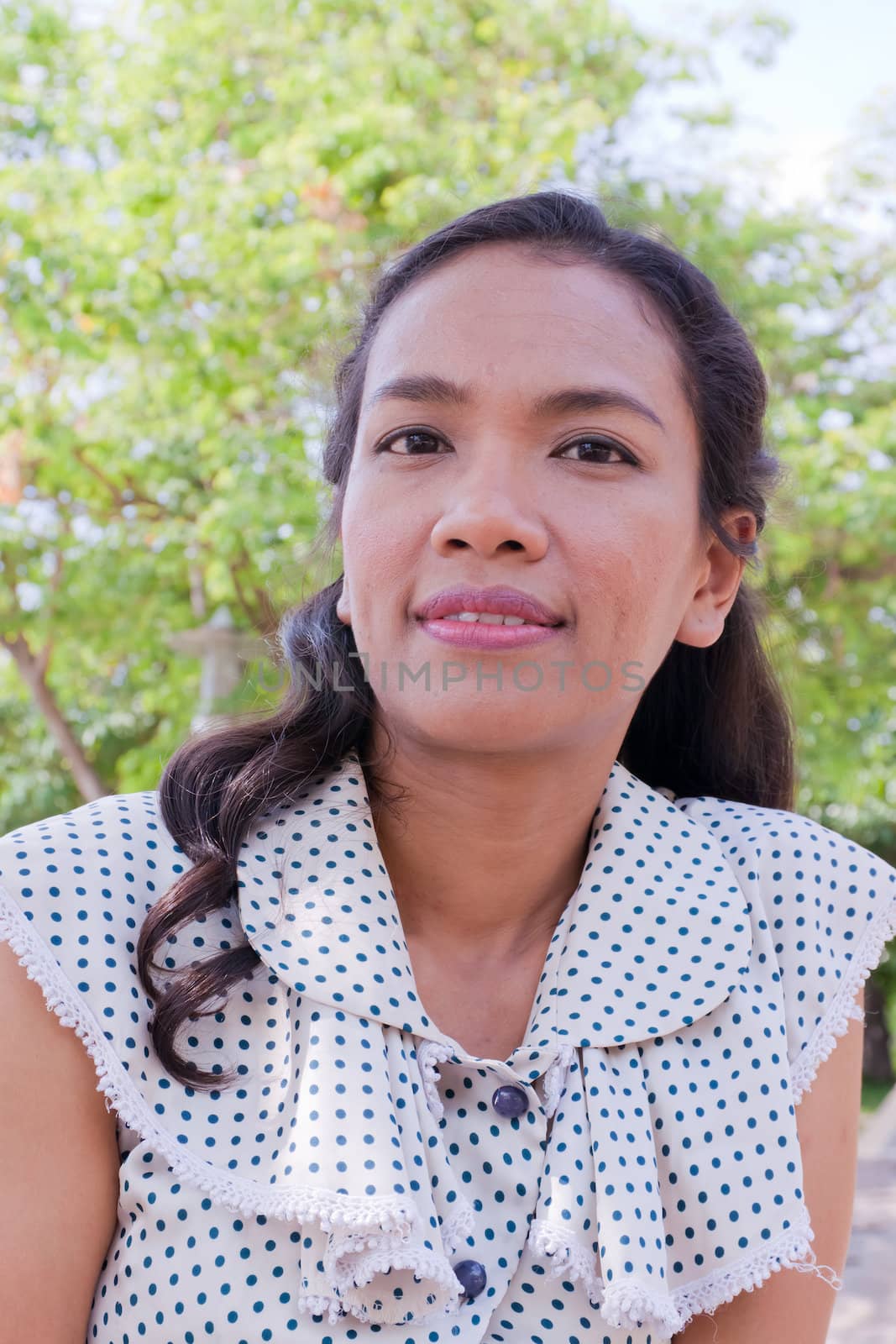 Thai Girl Portrait of happy tourist travel in Vacation. by nikky1972