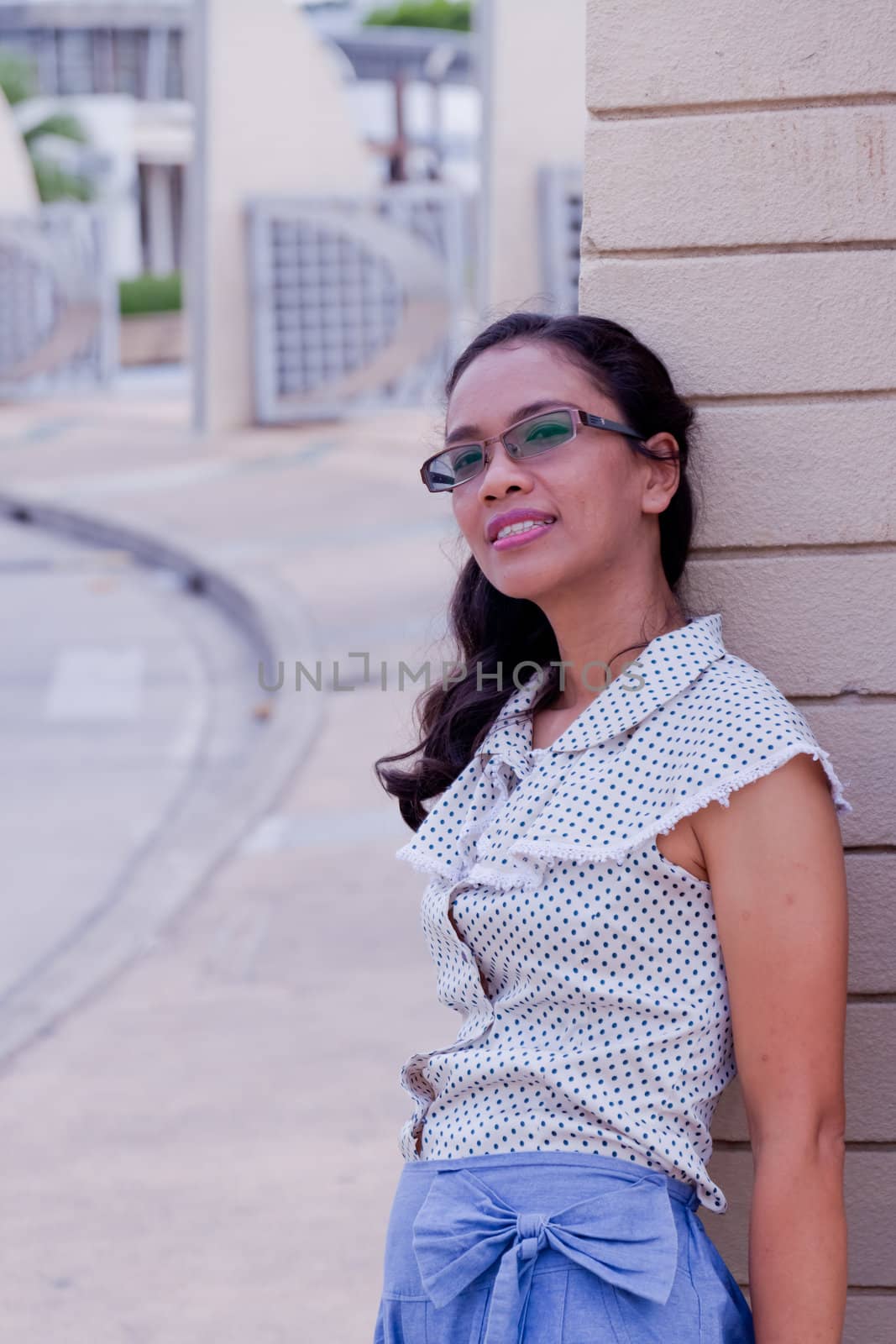 Thai Girl Portrait of happy tourist travel in Vacation. by nikky1972