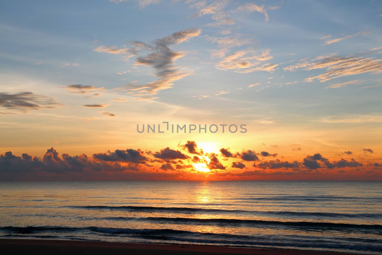 Sunrise at the beach in Thailand