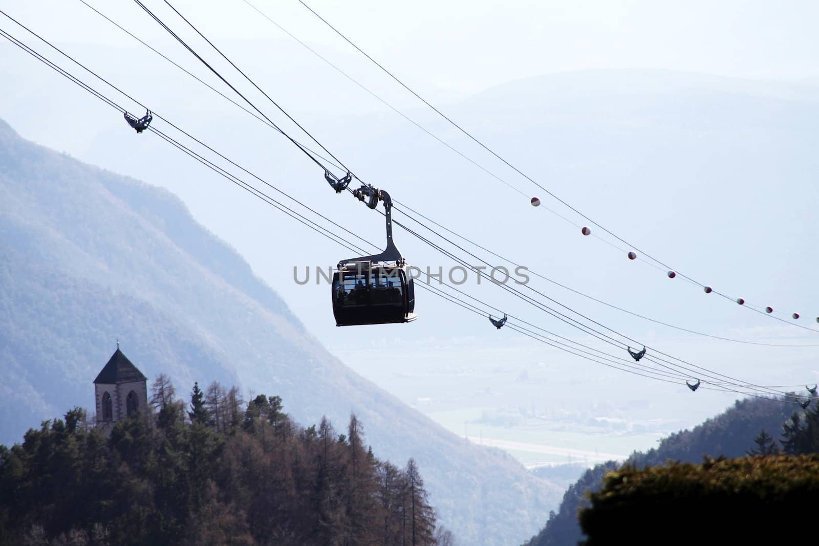 Mountain cable car beautiful landascape by valentinacarpin