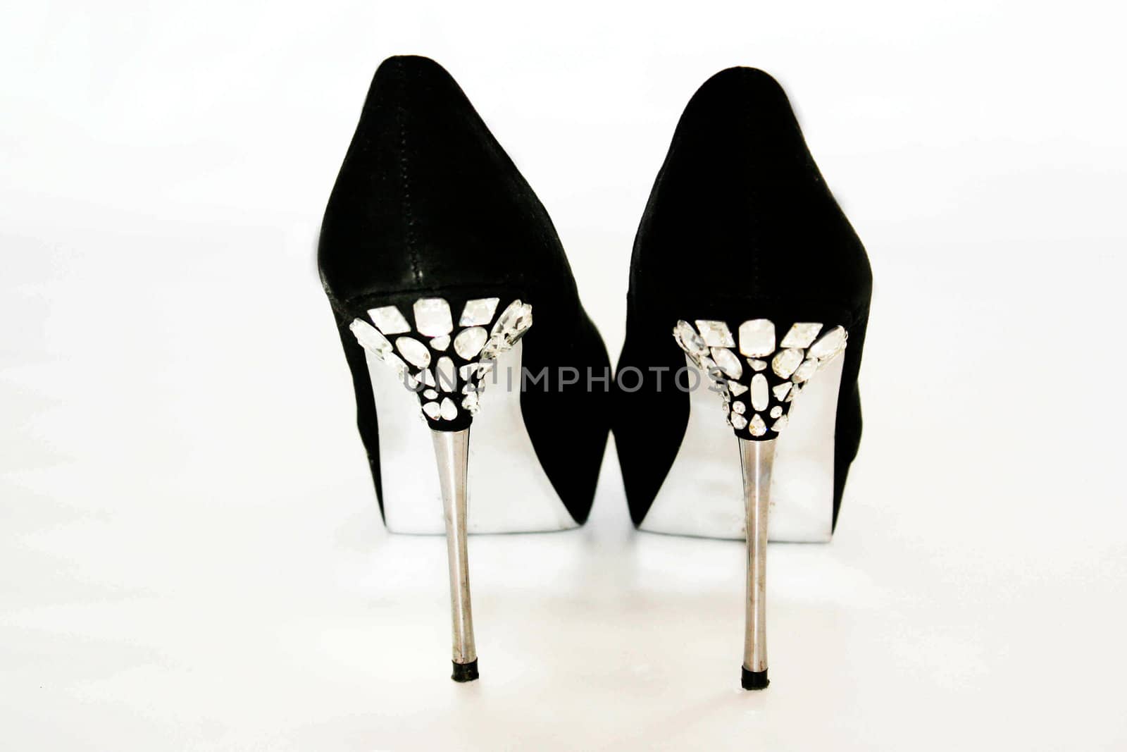 High helled black shoes with jewelery by valentinacarpin