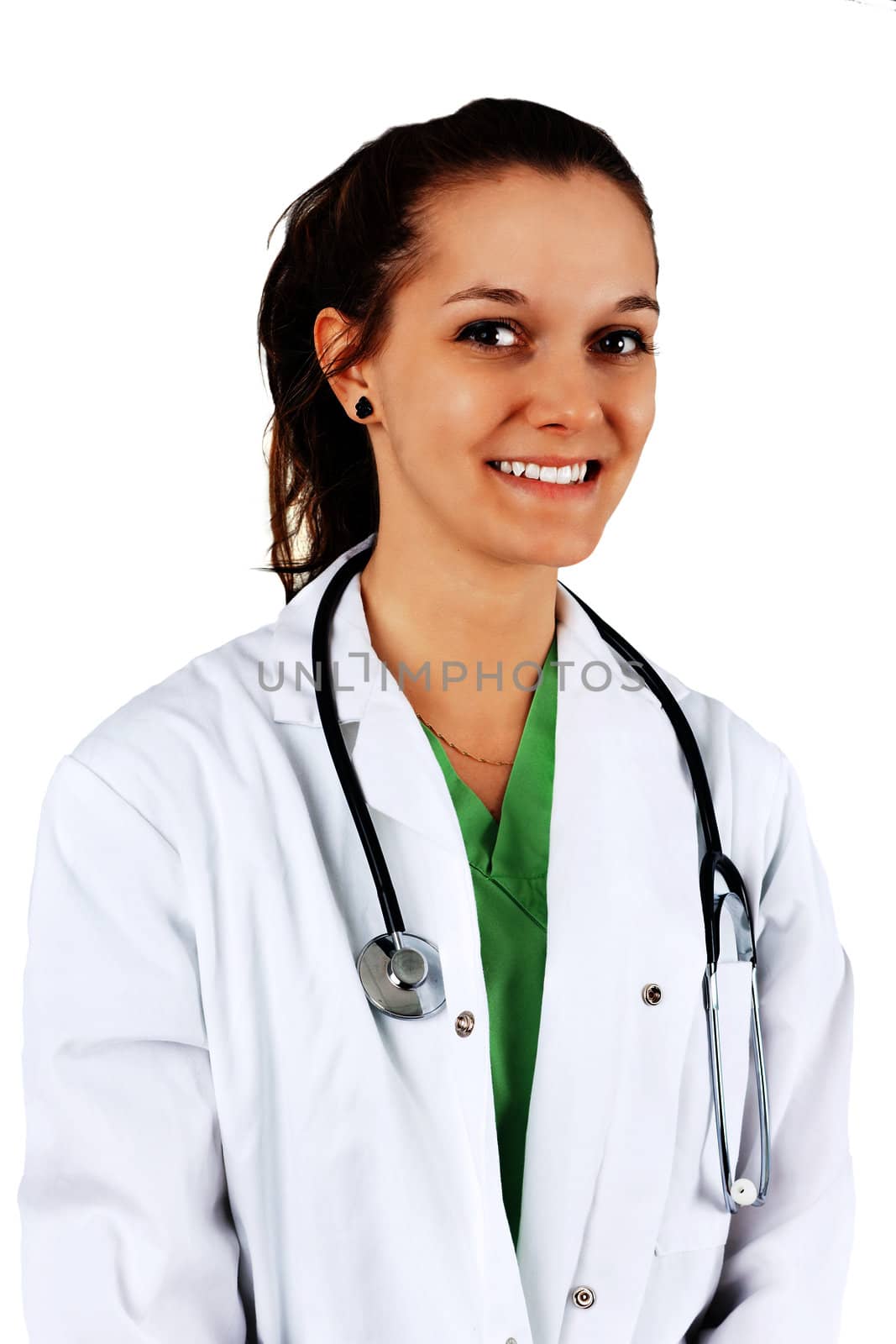 Portrait of young woman doctor, residant or medicine student