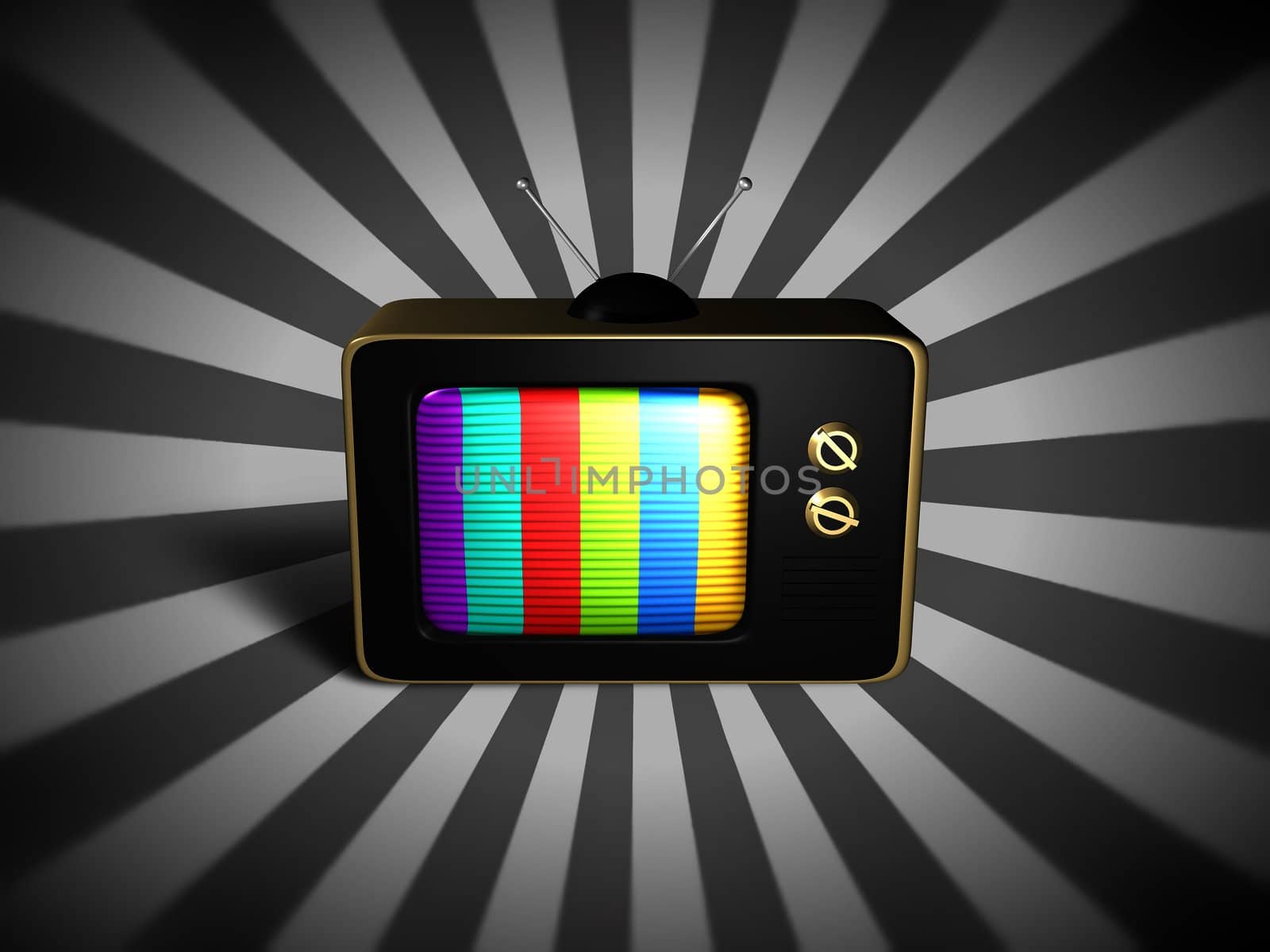 Illustration of an old fashioned television
