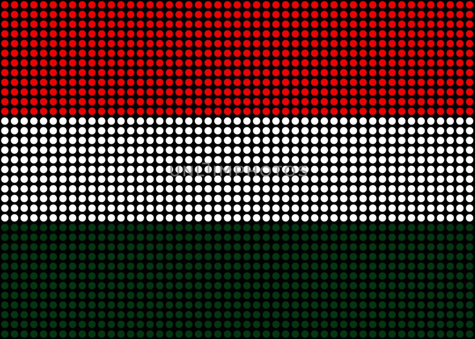 Illustrated Hungary flag made of dots