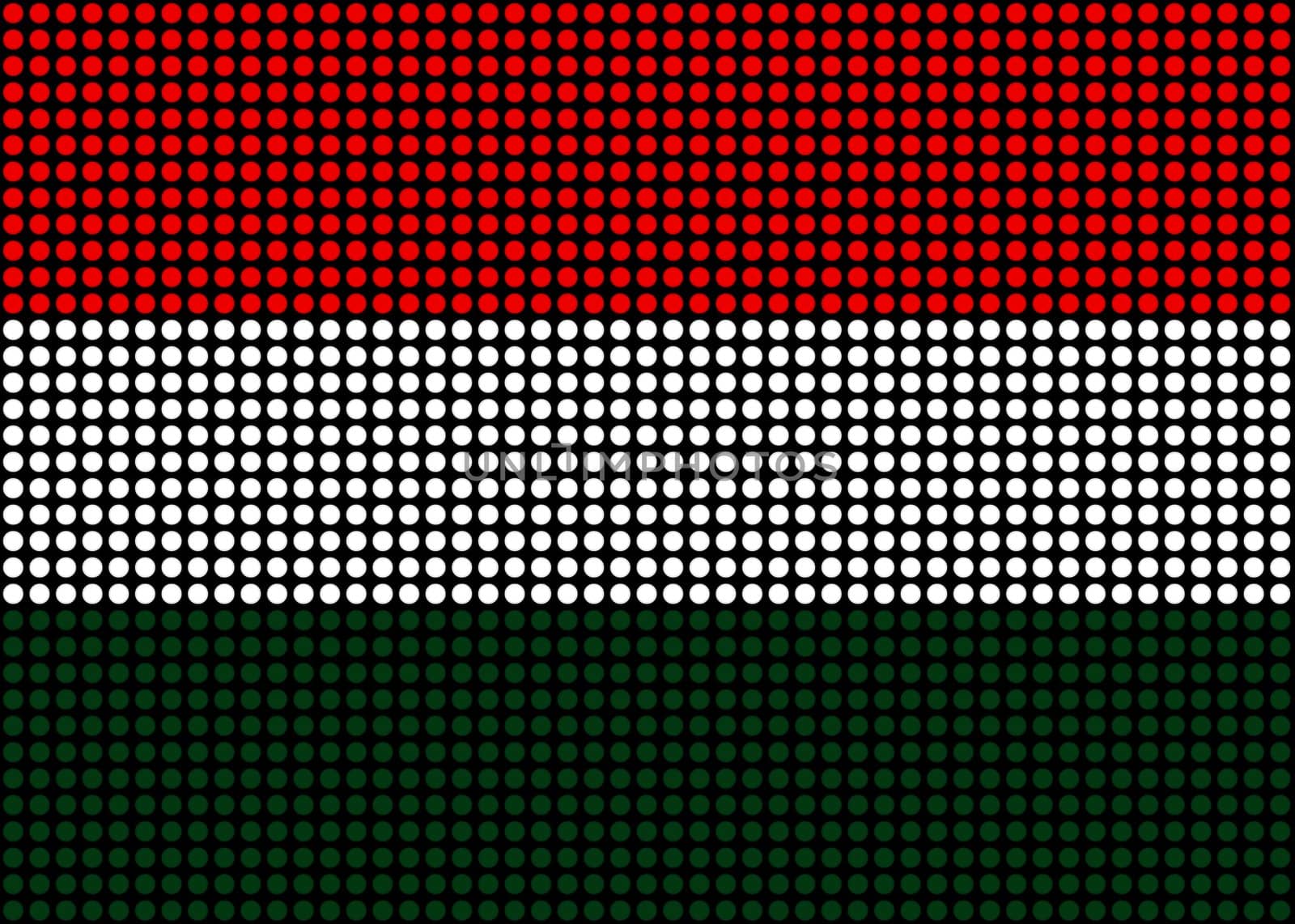 Illustrated Hungary flag made of dots