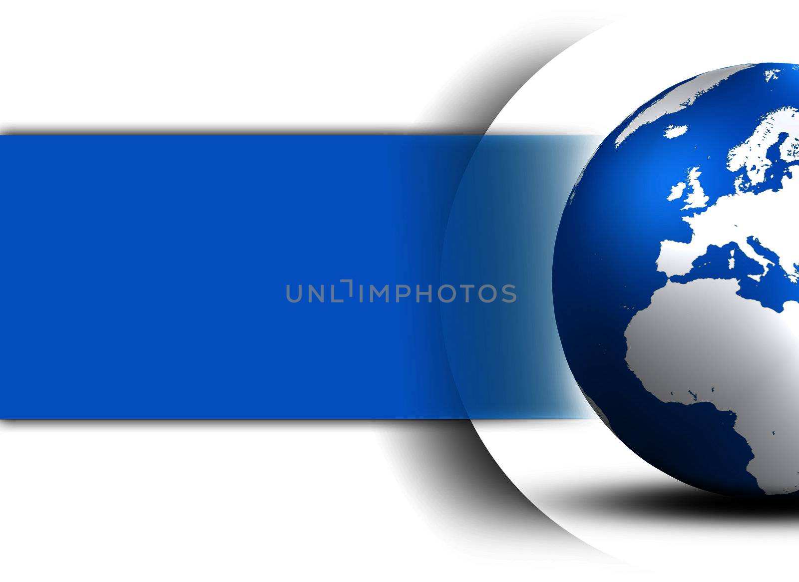 World Globe design concept in blue and space for your text on white background 