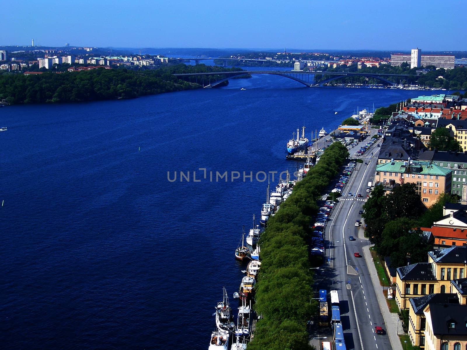 Panoramic View of Stockholm from City Hall Tower, Sweden by marcorubino