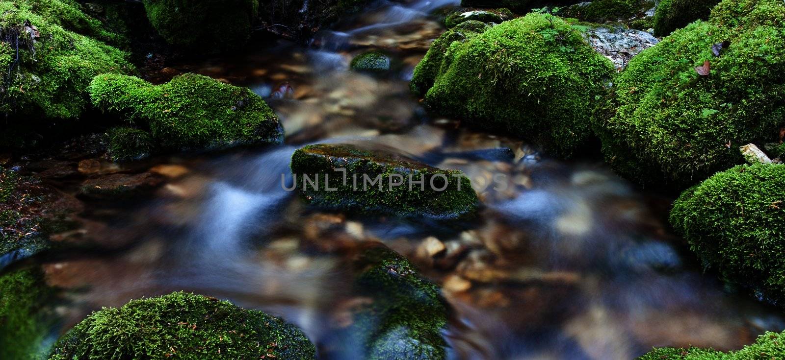 Water over rocks by camerziga