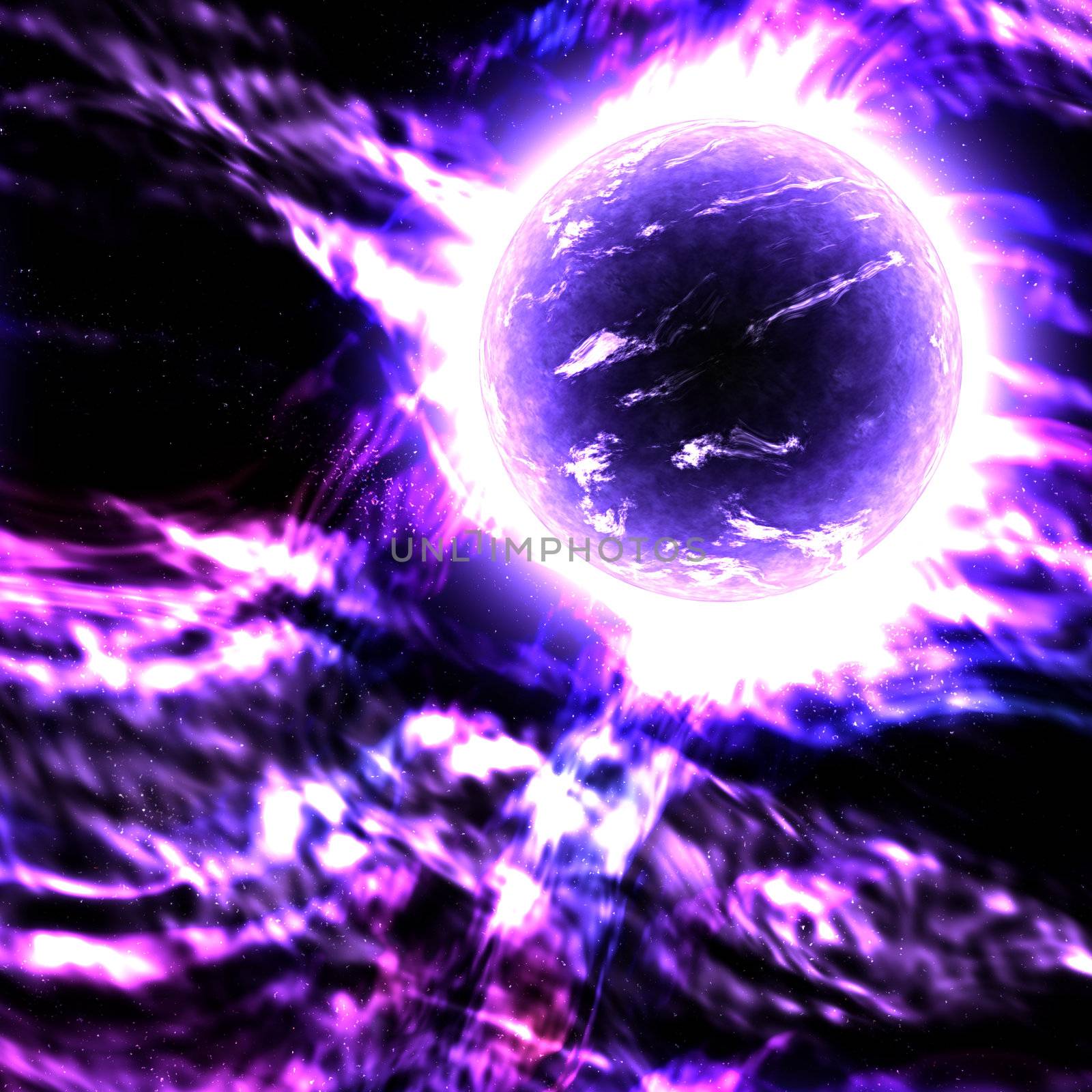Artistic render of planet in space