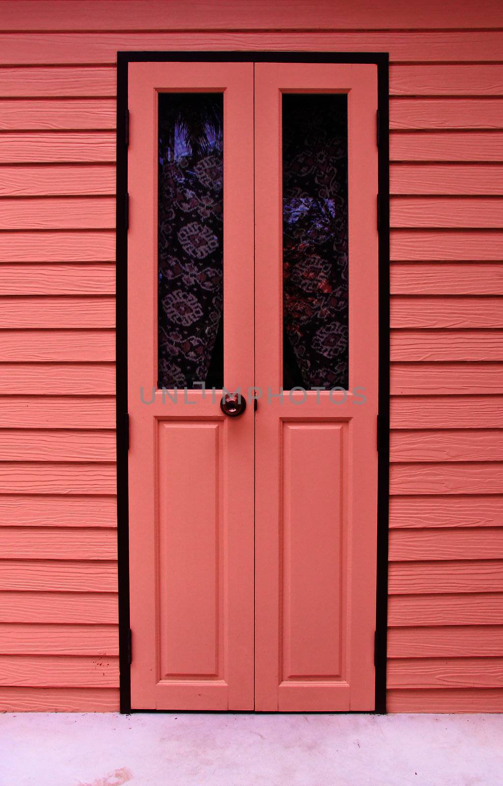 Pink front door to the house by nuchylee