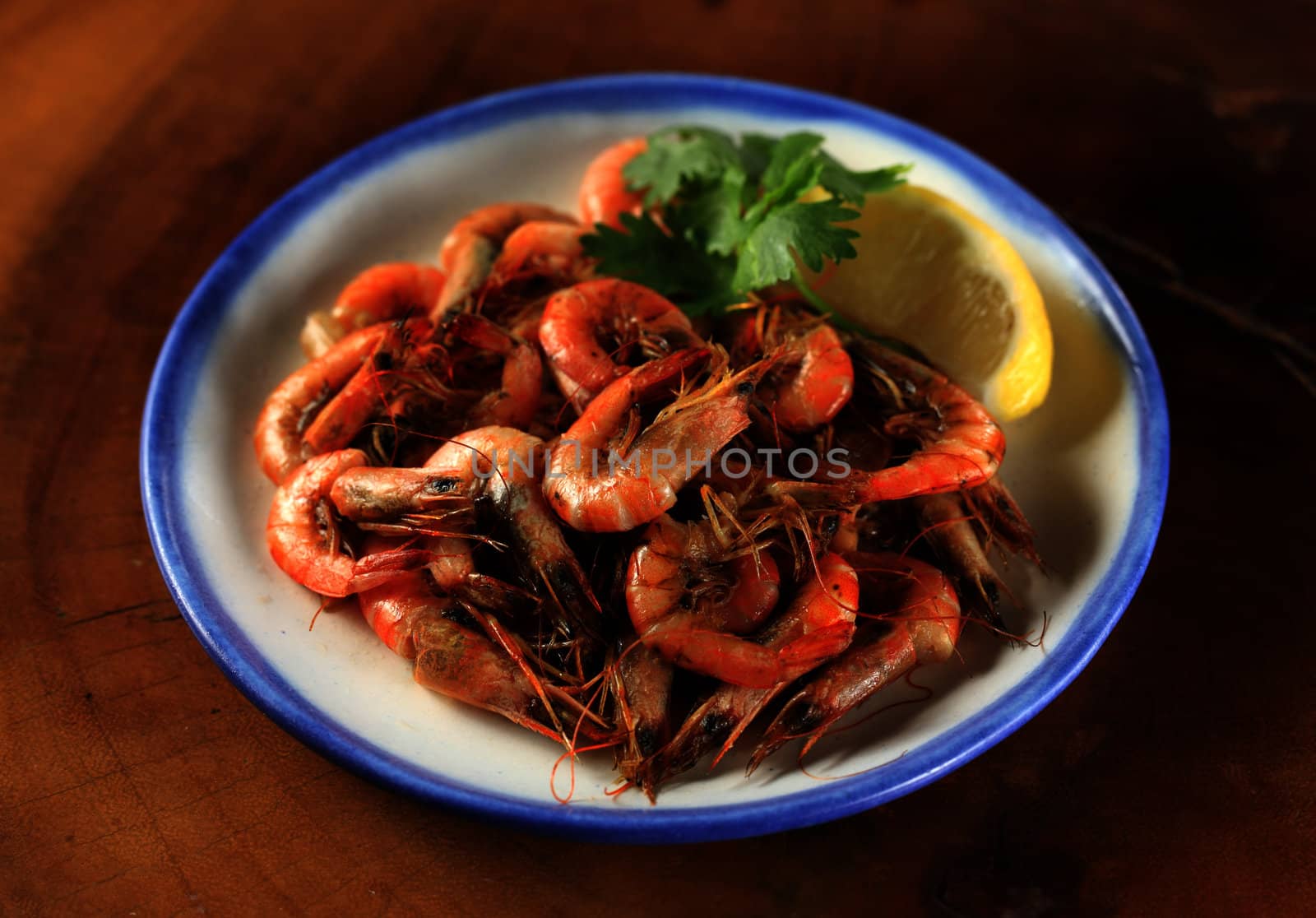 Fried whole shrimp appetizer by photosoup