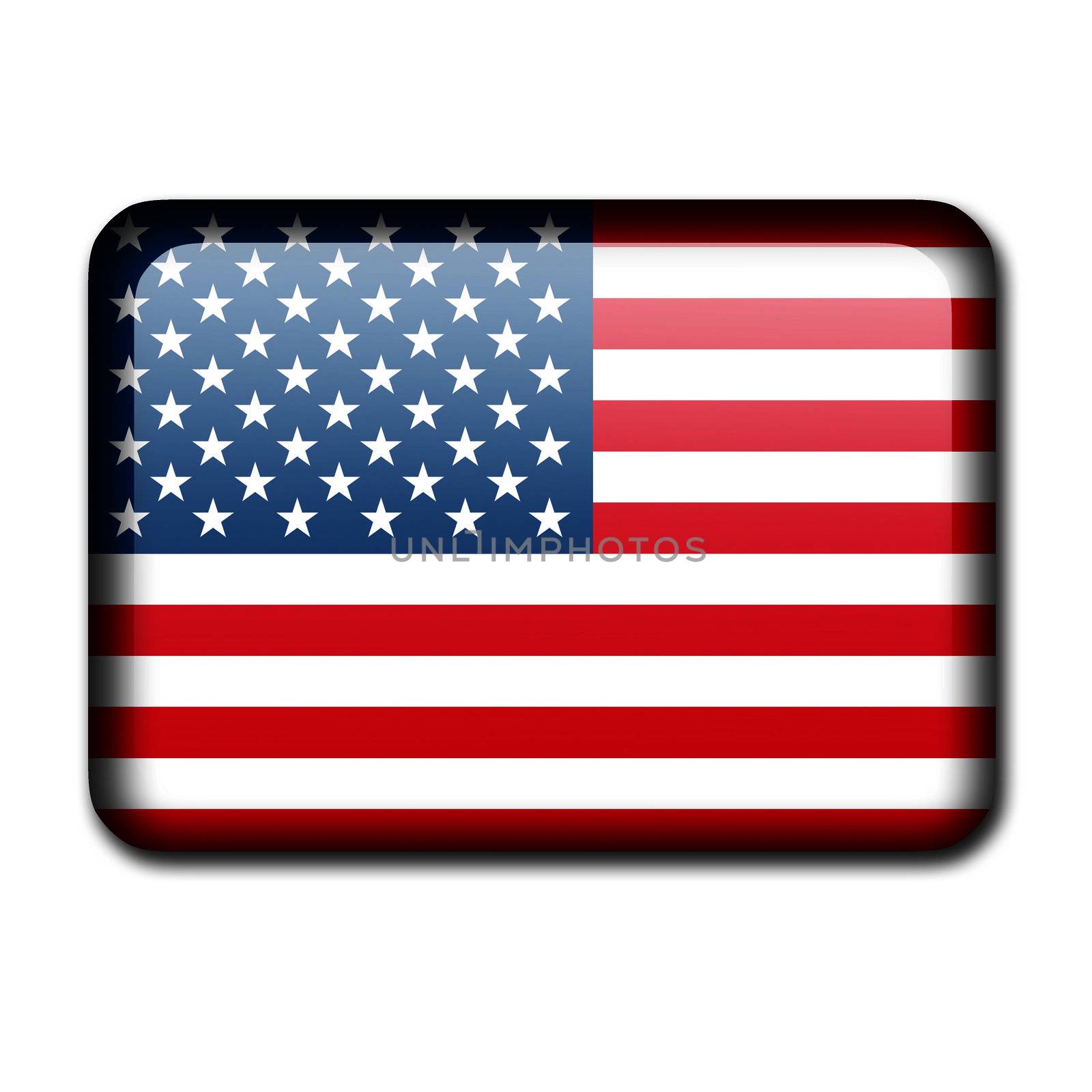 Glossy icon in the style of the USA flag.