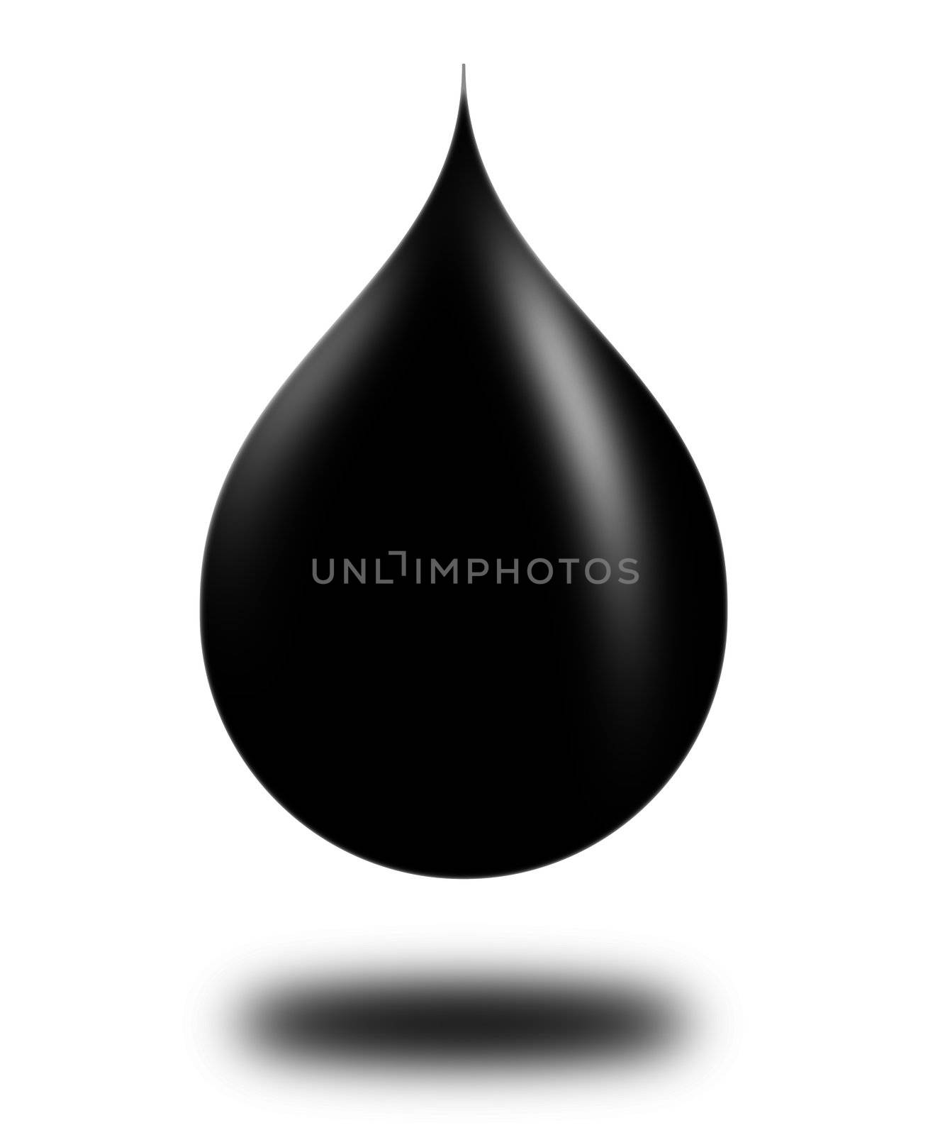 the oil droplet isolated on white.