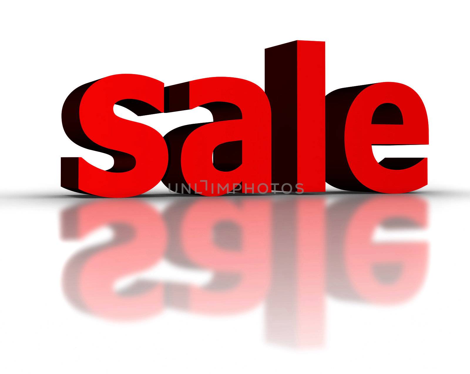 Illustration. 3d render of the word "SALE".